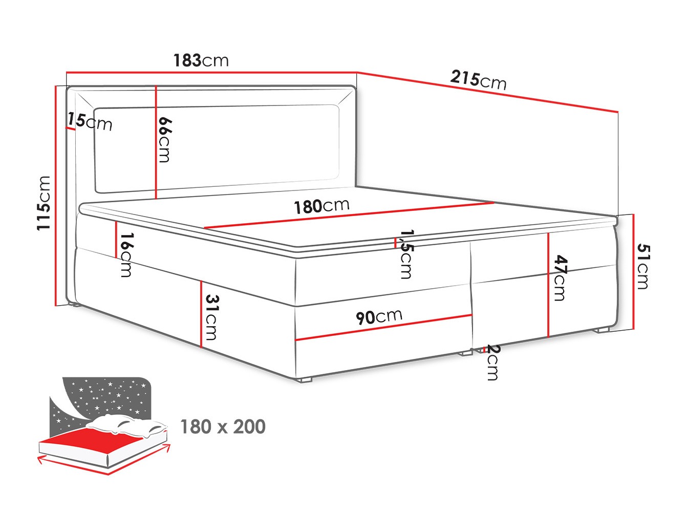 Boxspring krevet Pomona 112 (Victoria 14 865)