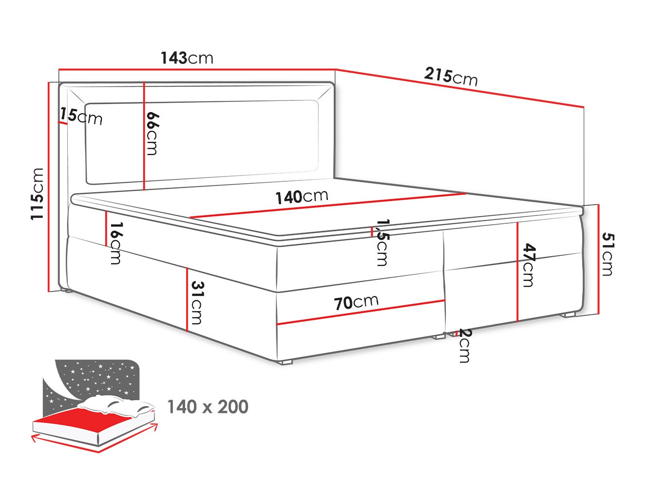 Boxspring krevet Pomona 112 (Victoria 14 866)