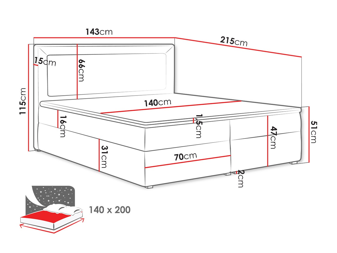 Boxspring krevet Pomona 112 (Victoria 14 867)