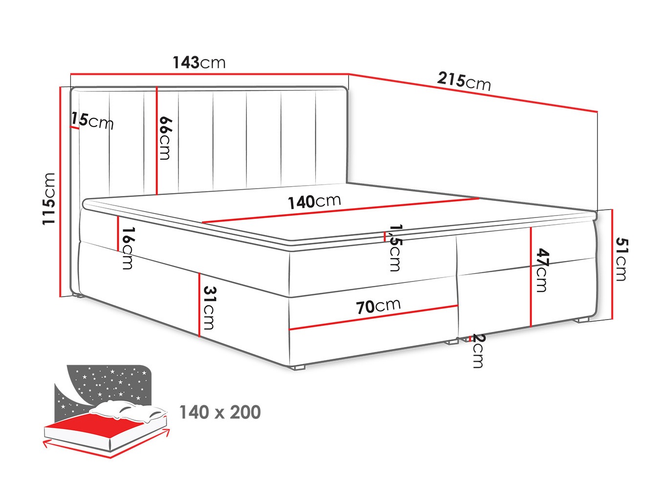 Boxspring krevet Pomona 116 (Magic somot 2206)