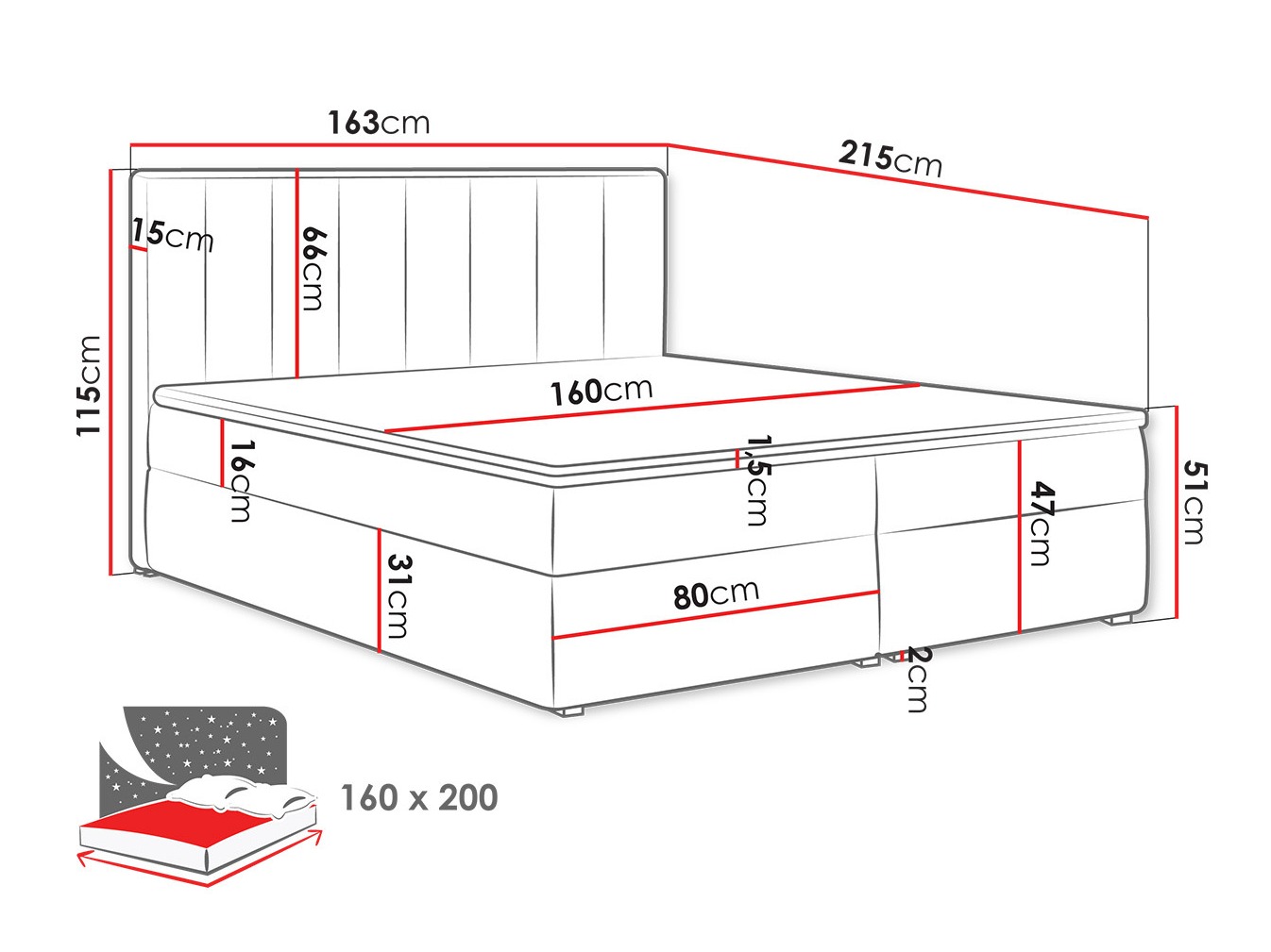 Boxspring krevet Pomona 116 (Magic somot 2213)