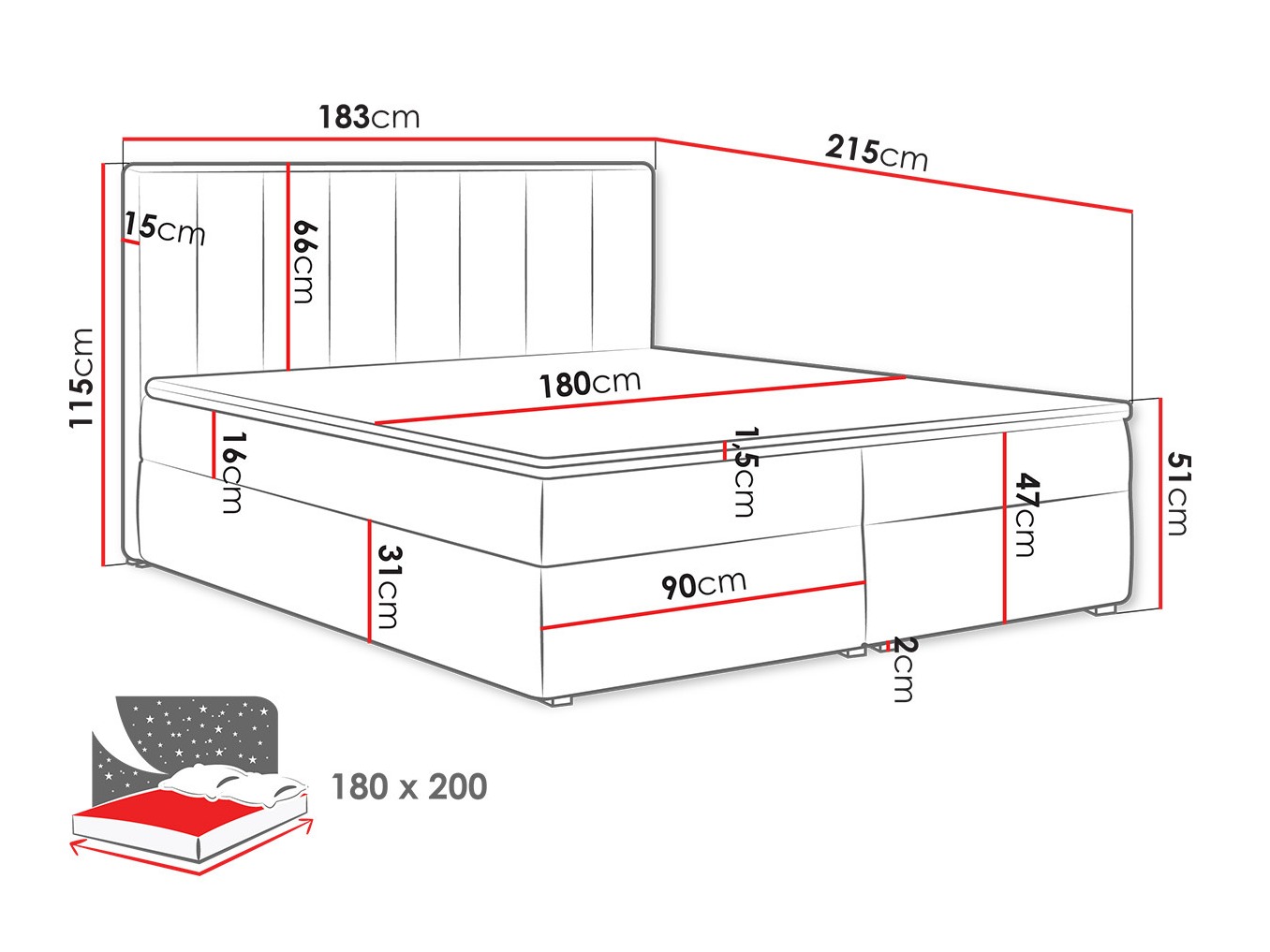 Boxspring krevet Pomona 116 (Magic somot 2213)