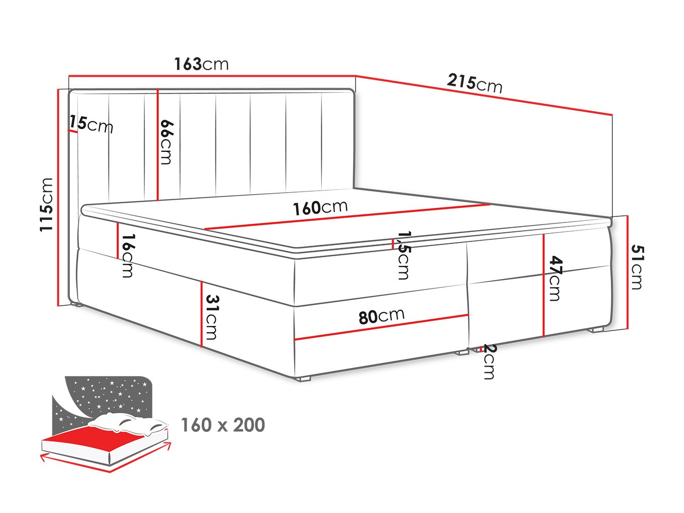 Boxspring krevet Pomona 116 (Magic somot 2216)