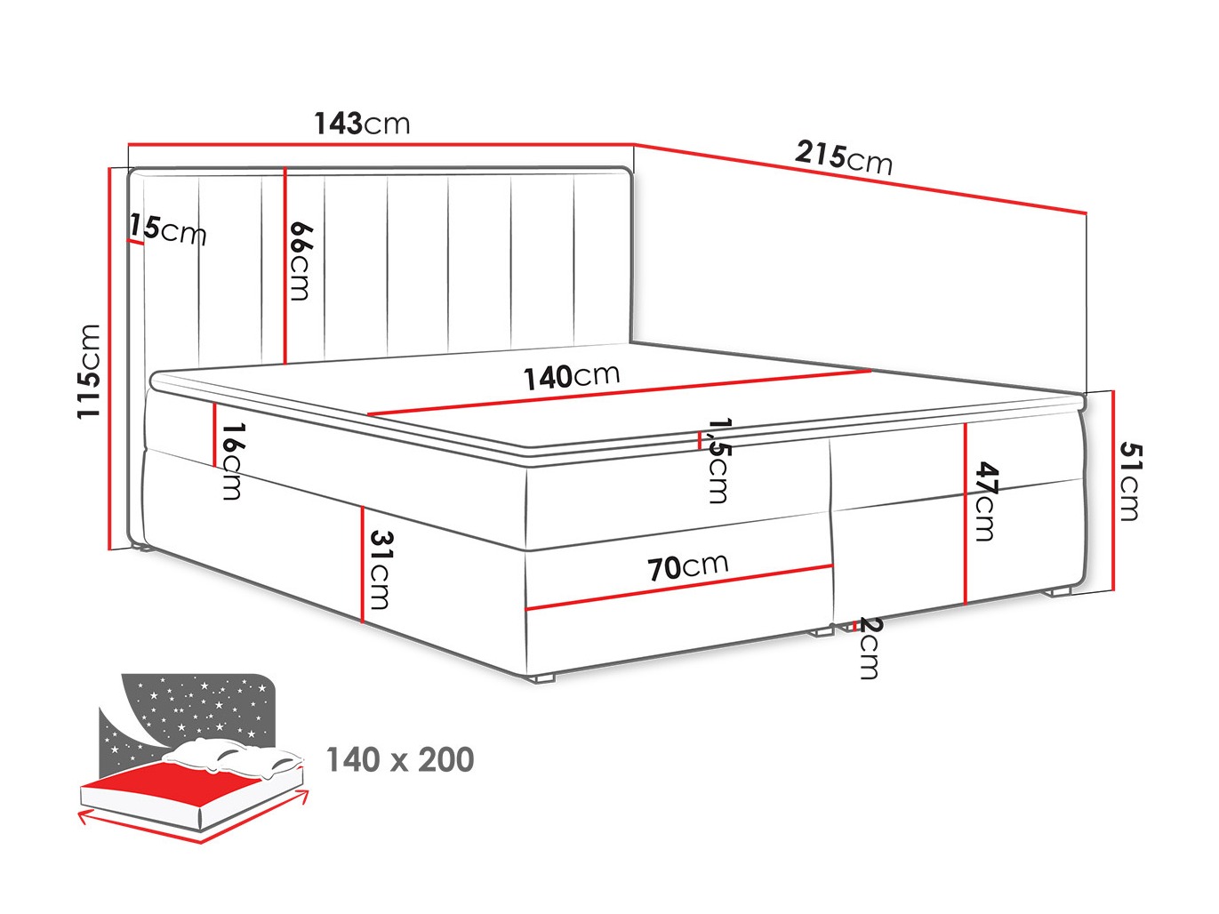 Boxspring krevet Pomona 116 (Magic somot 2217)