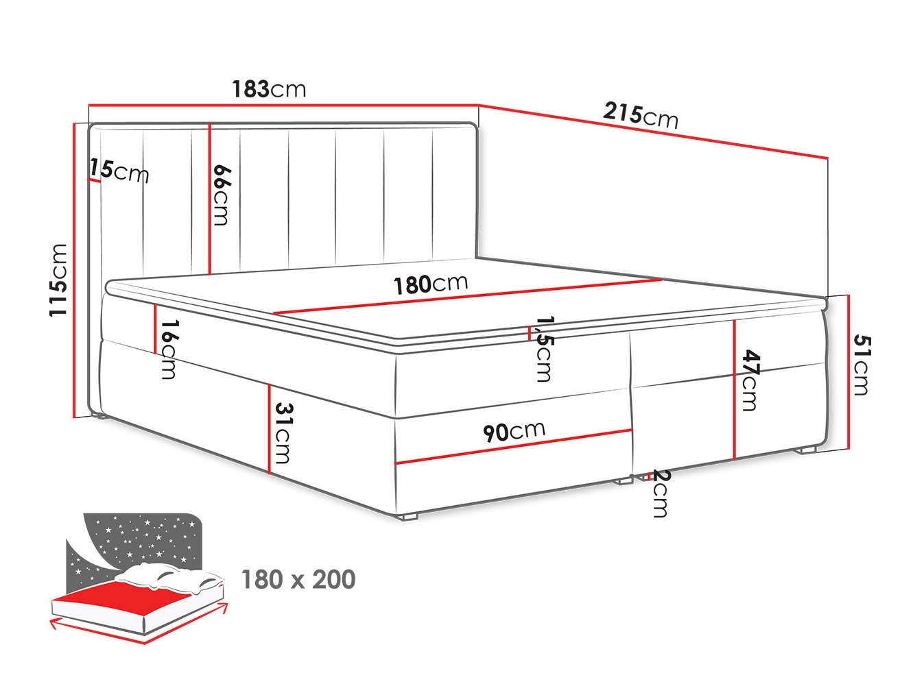 Boxspring krevet Pomona 116 (Magic somot 2225)
