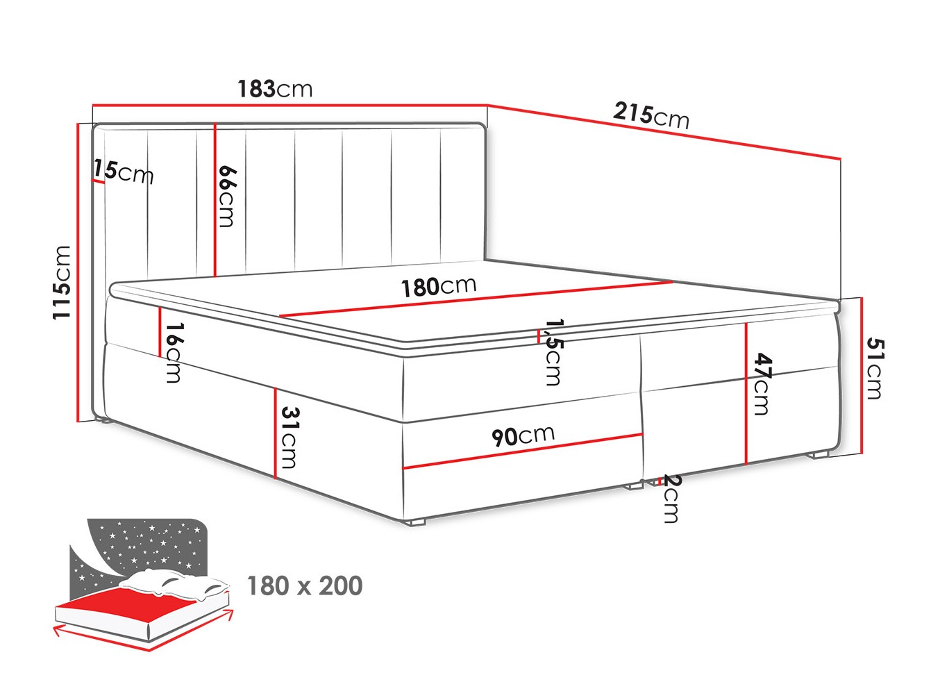 Boxspring krevet Pomona 116 (Magic somot 2258)