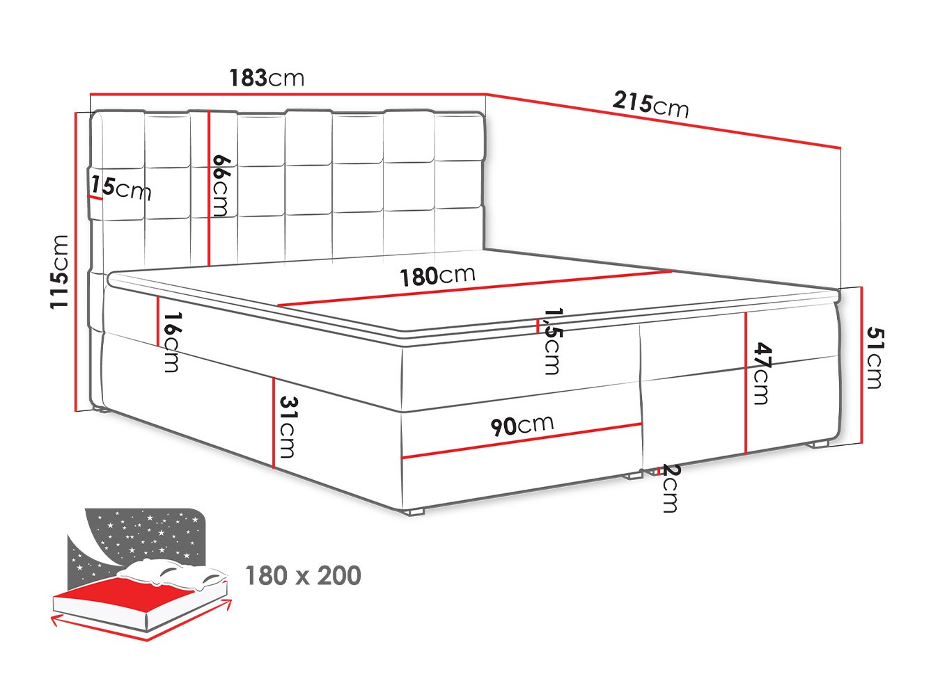 Boxspring krevet Pomona 117 (Kronos 02)