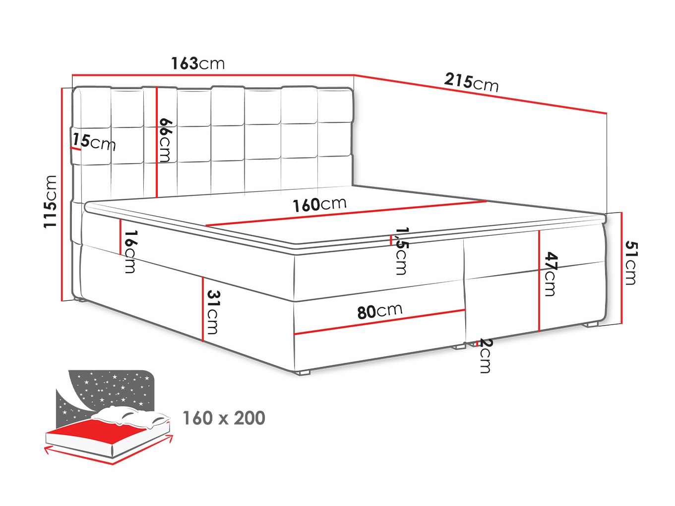 Boxspring krevet Pomona 117 (Kronos 02)