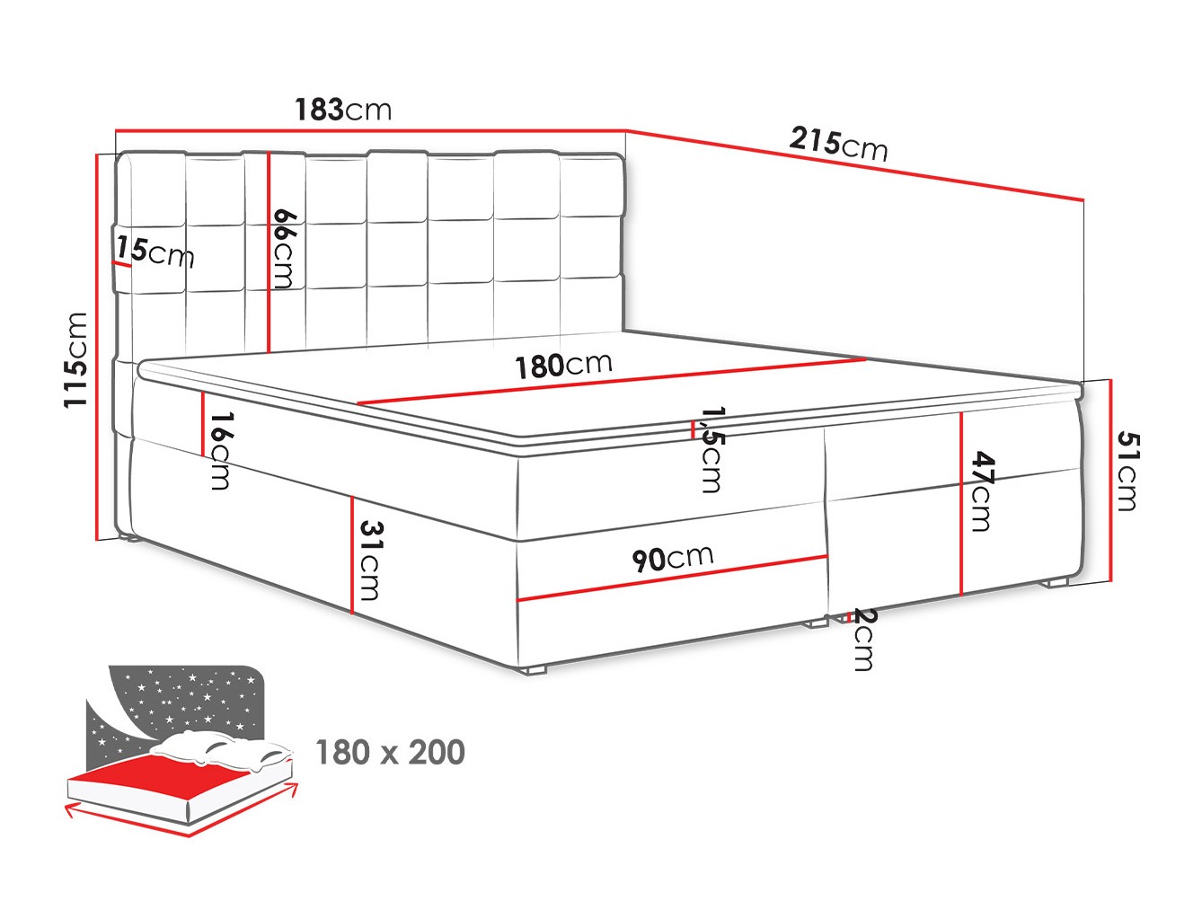 Boxspring krevet Pomona 117 (Kronos 09)