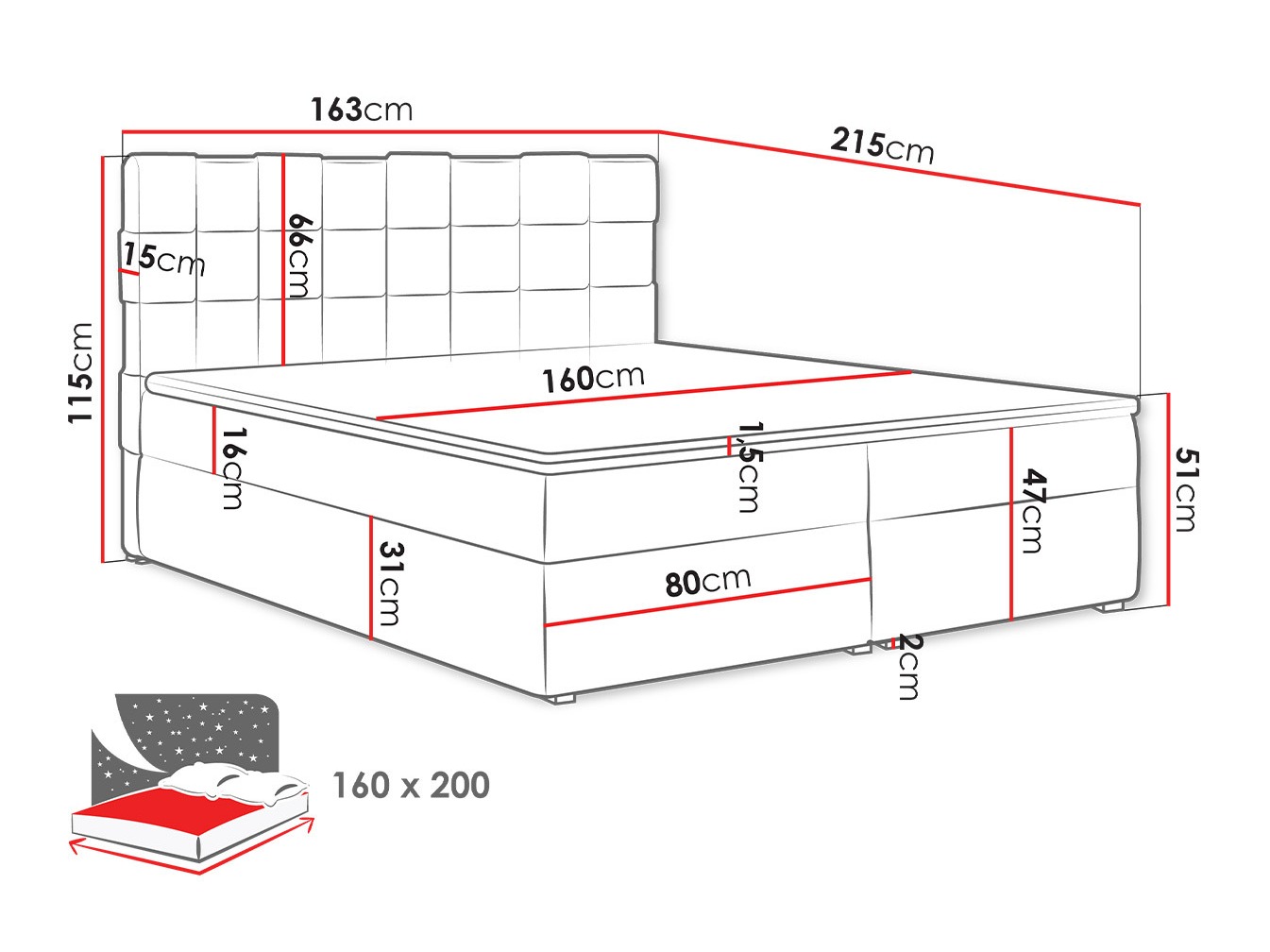 Boxspring krevet Pomona 117 (Kronos 19)