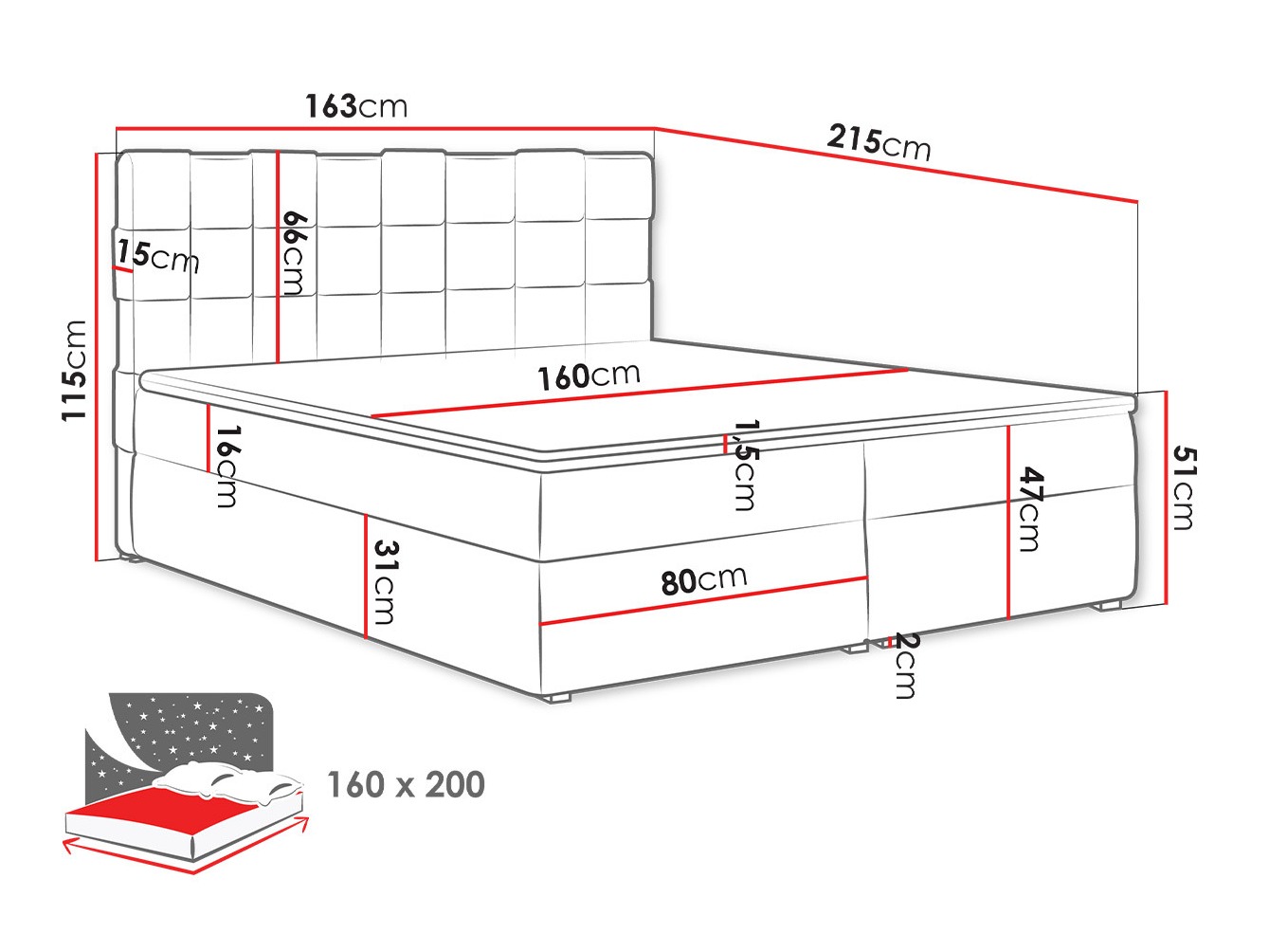 Boxspring krevet Pomona 117 (Kronos 22)