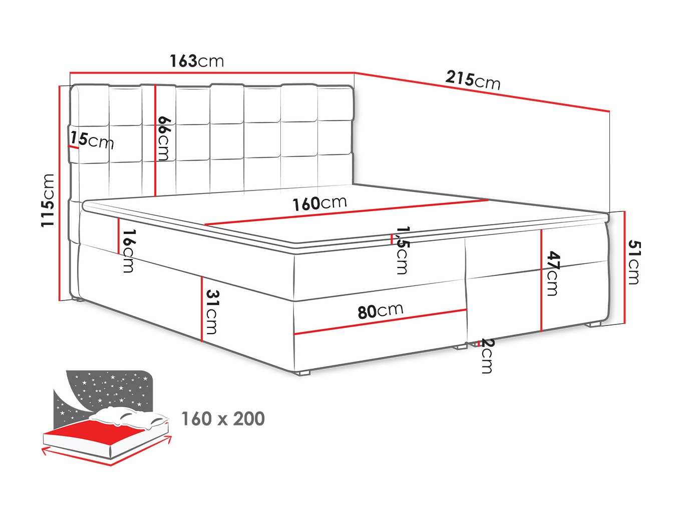 Boxspring krevet Pomona 117 (Paros 05)