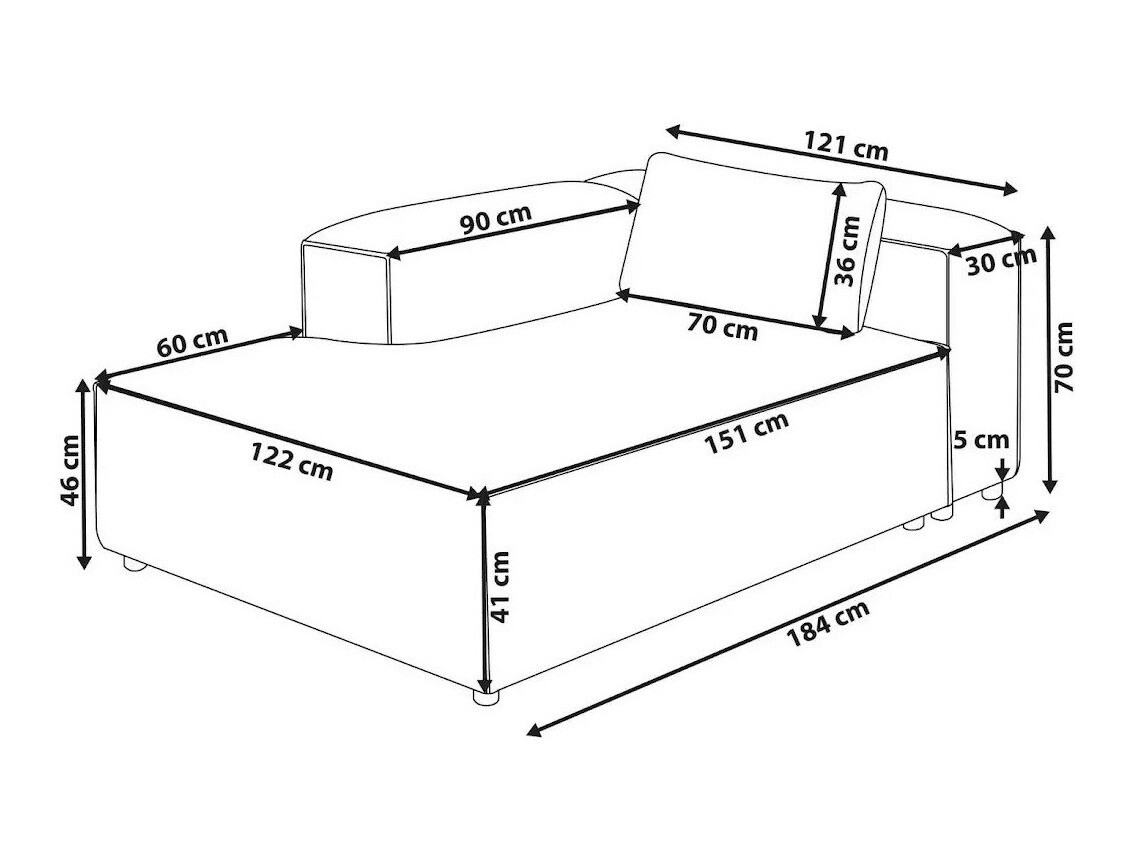 Modularne sedeće garniture Avialu 103 (Crno)