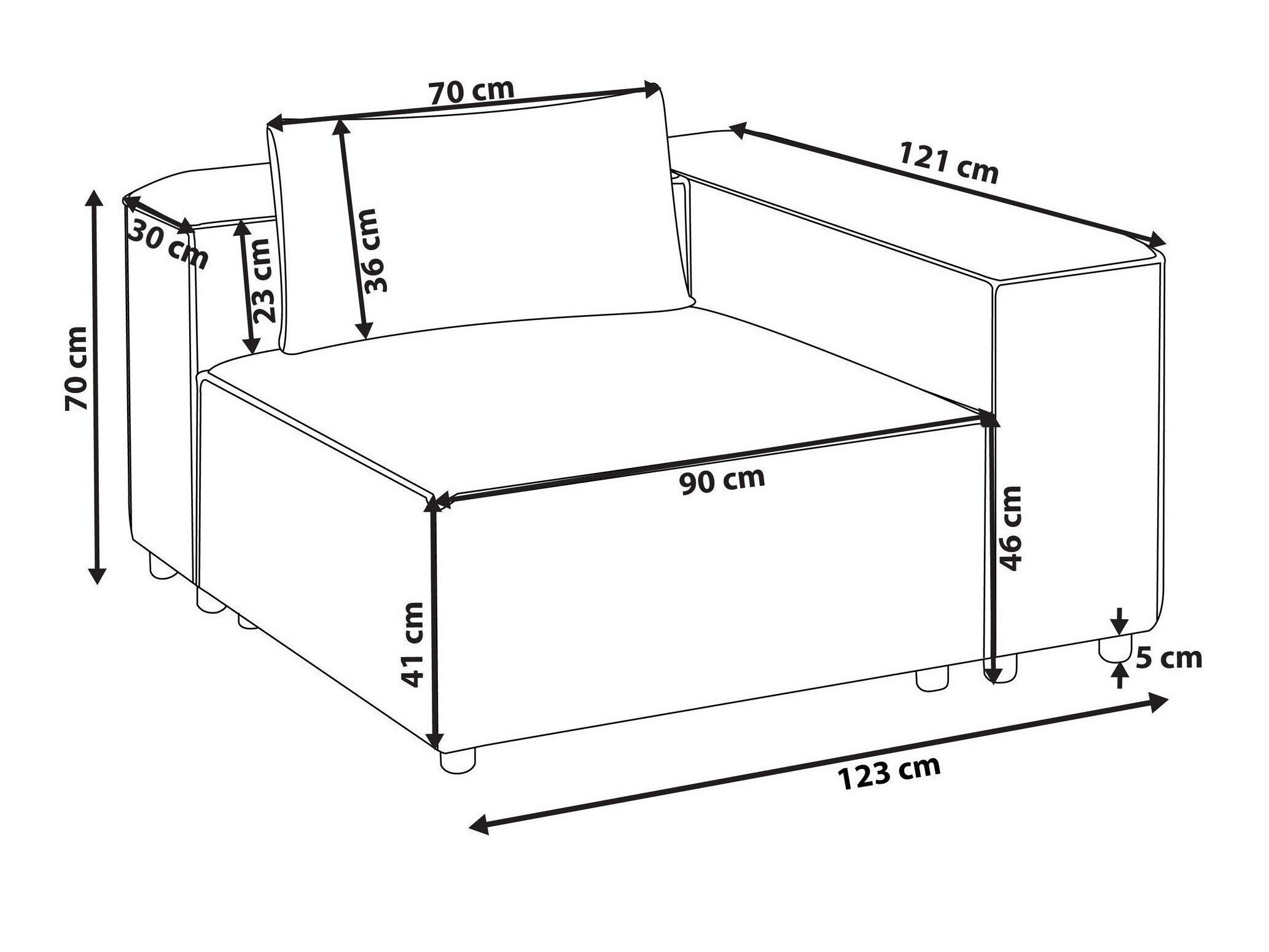 Modularne sedeće garniture Avialu 104 (Sivo)