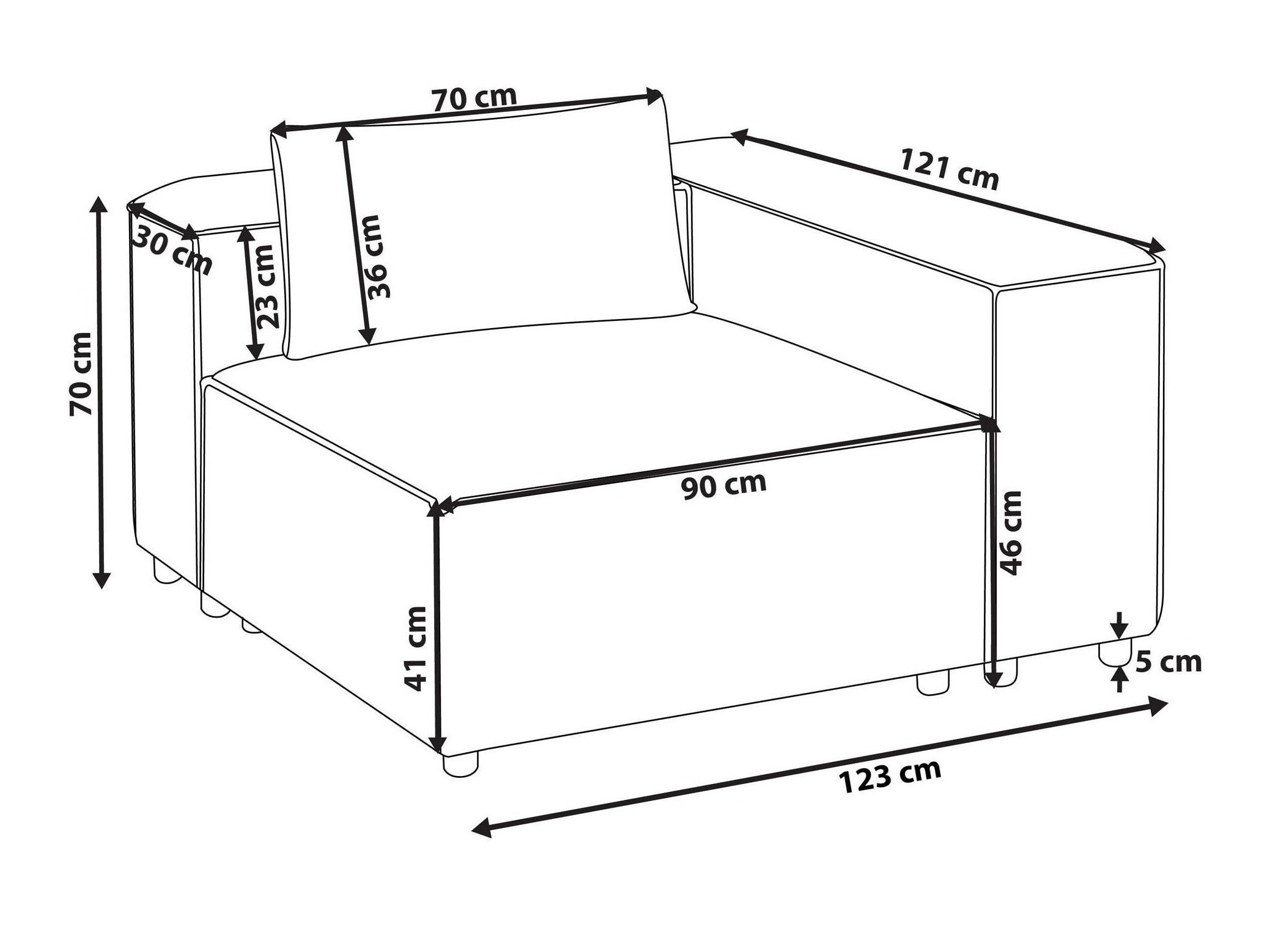 Modularne sedeće garniture Avialu 104 (Smeđa)