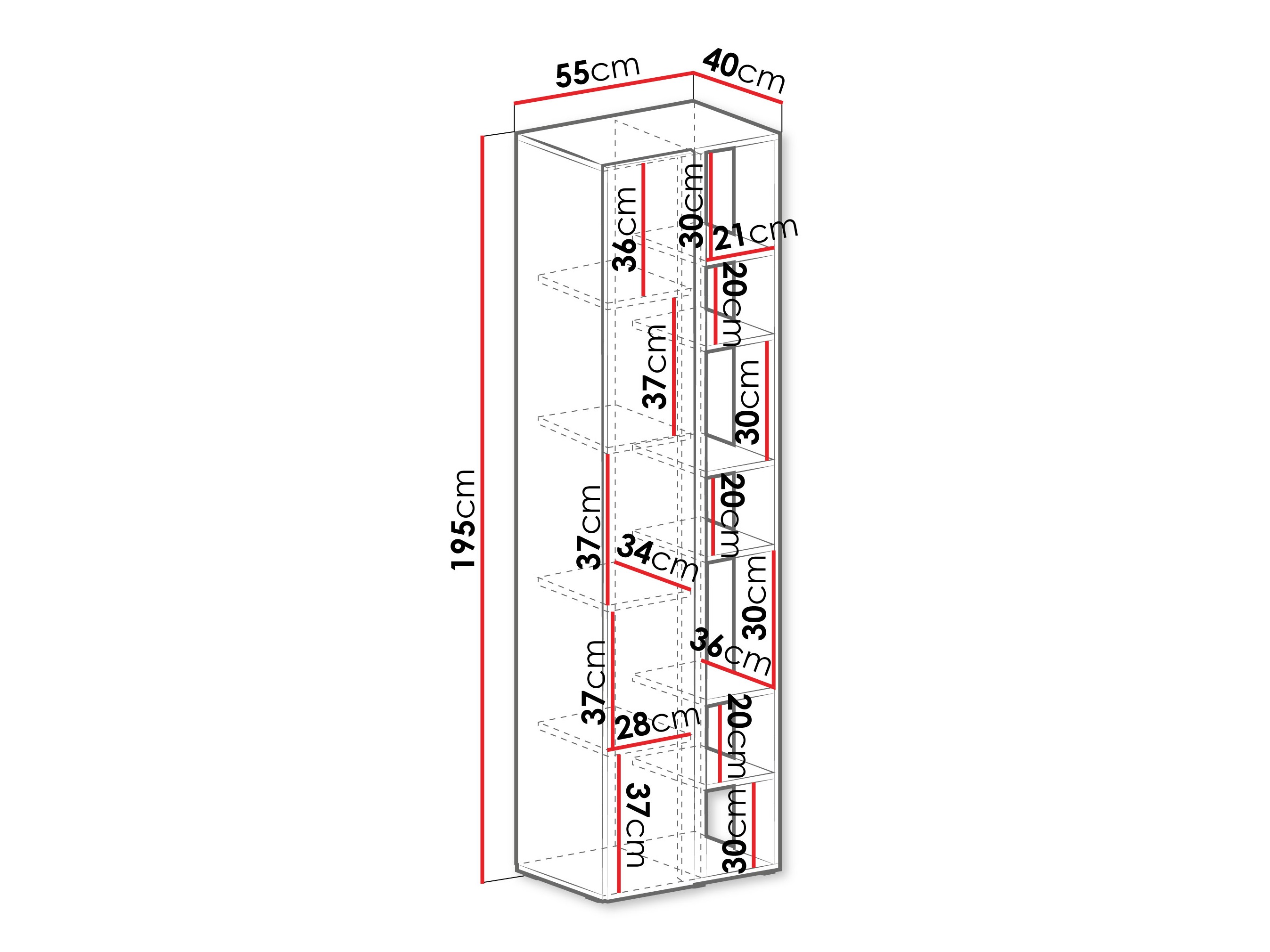 Polica Fiosono 103 (Eukaliptus + Hrast)