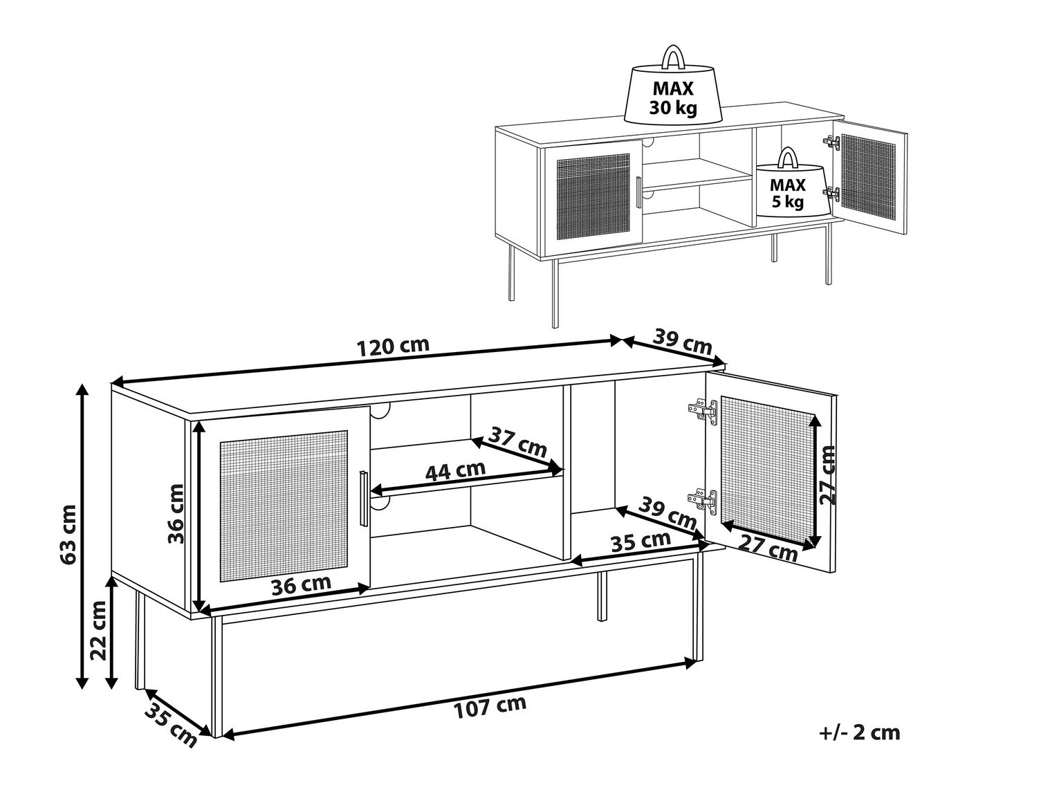 TV komoda Levfelu 108