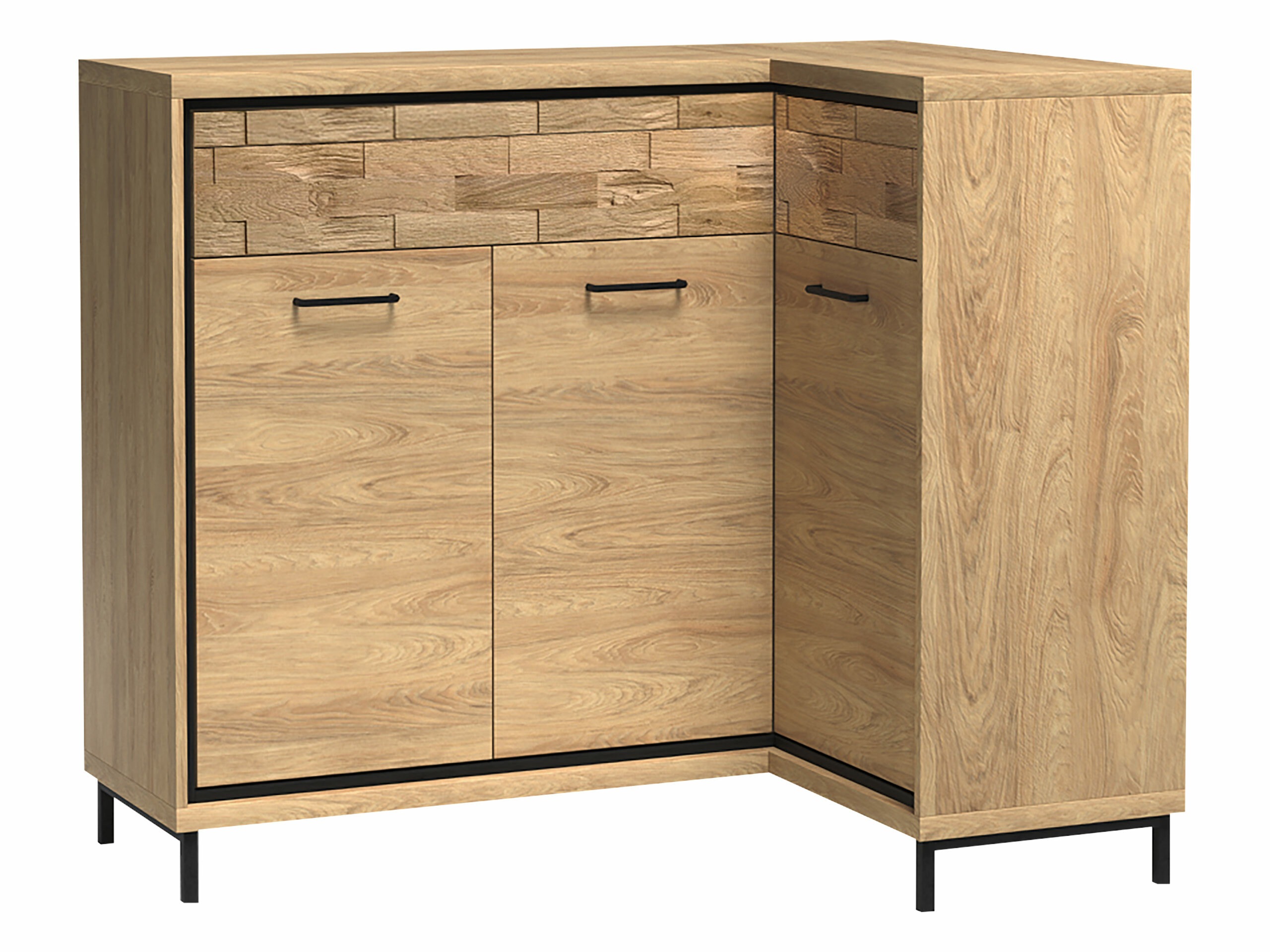 Ugaona komoda Etrmoni 106 (Svetlo drvo + Hrast)