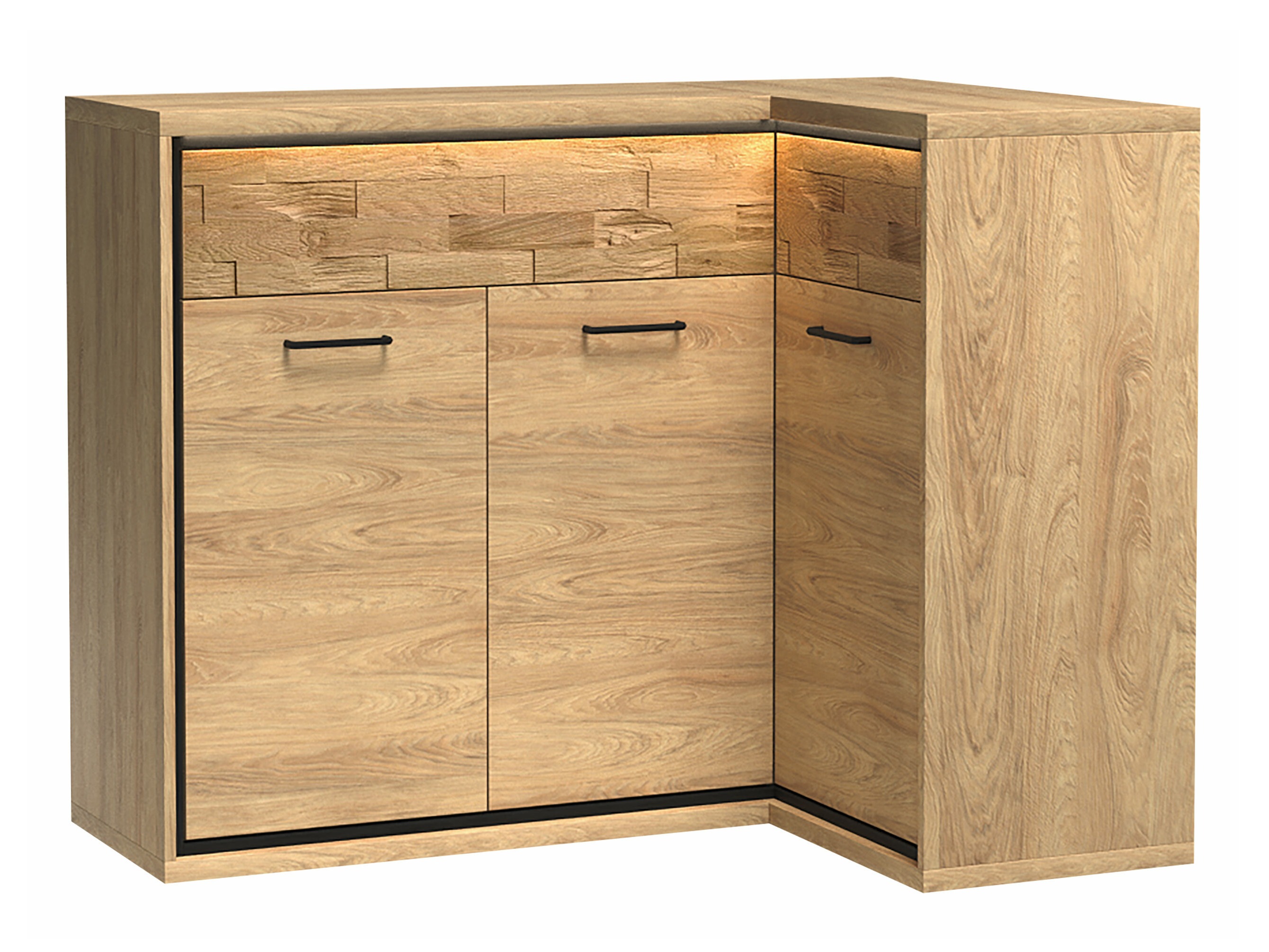 Ugaona komoda Etrmoni 106 (Svetlo drvo + Hrast)