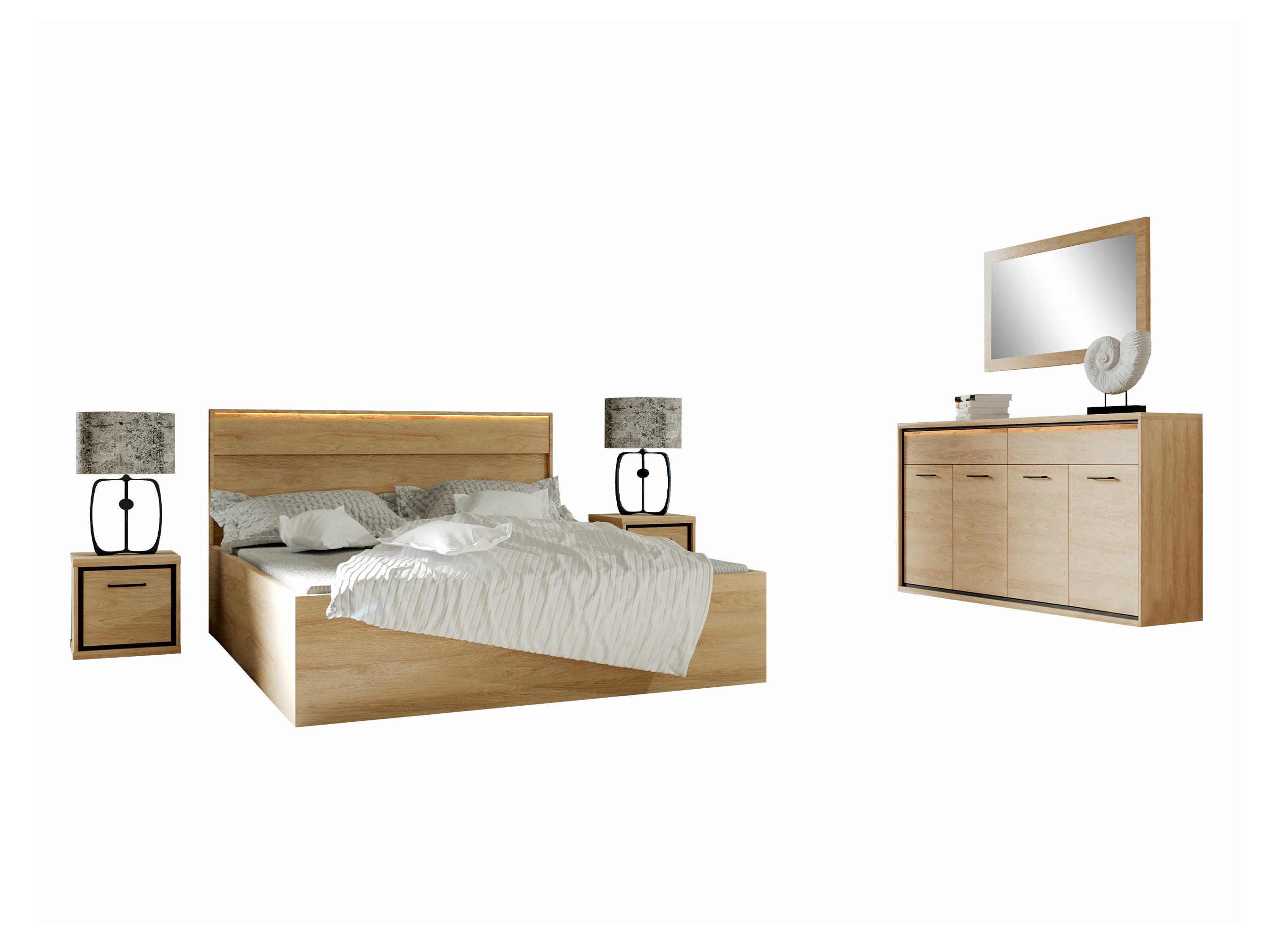 Set spavaća soba Etrmoni 122 (Svetlo drvo)