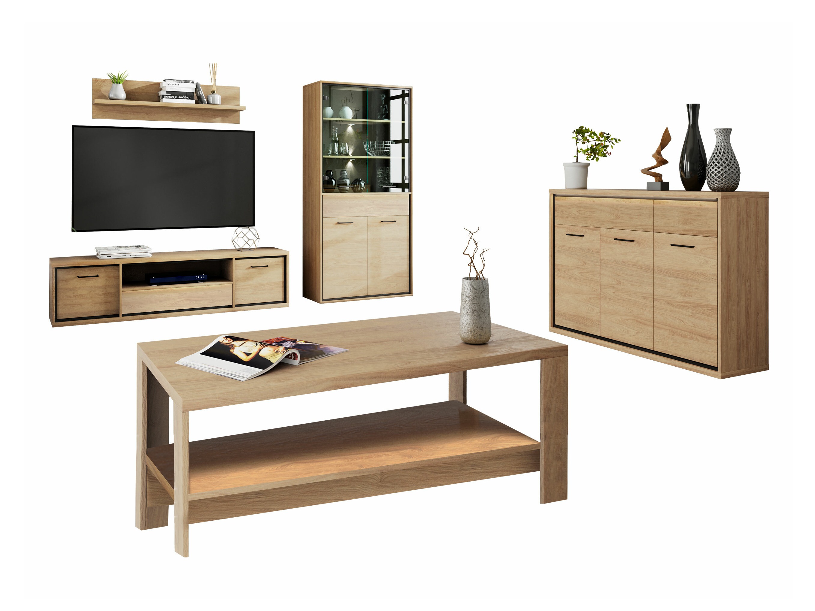 Set za dnevnu sobu Etrmoni 118 (Svetlo drvo)