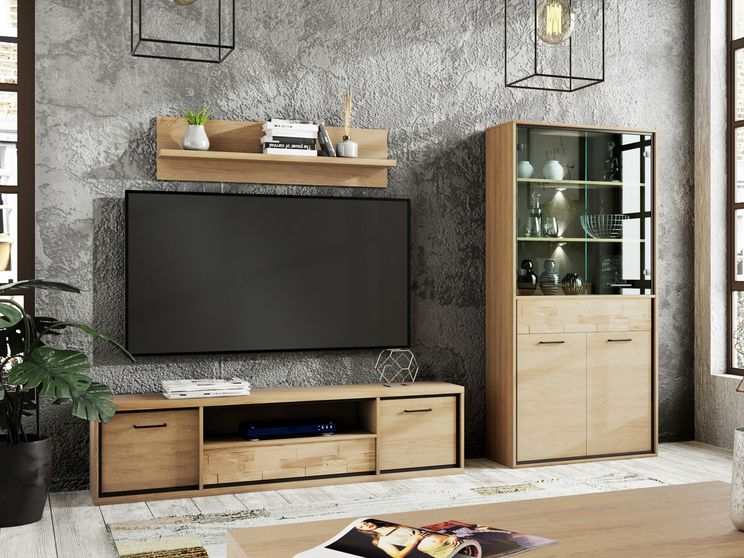 Set za dnevnu sobu Etrmoni 119 (Svetlo drvo + Hrast)