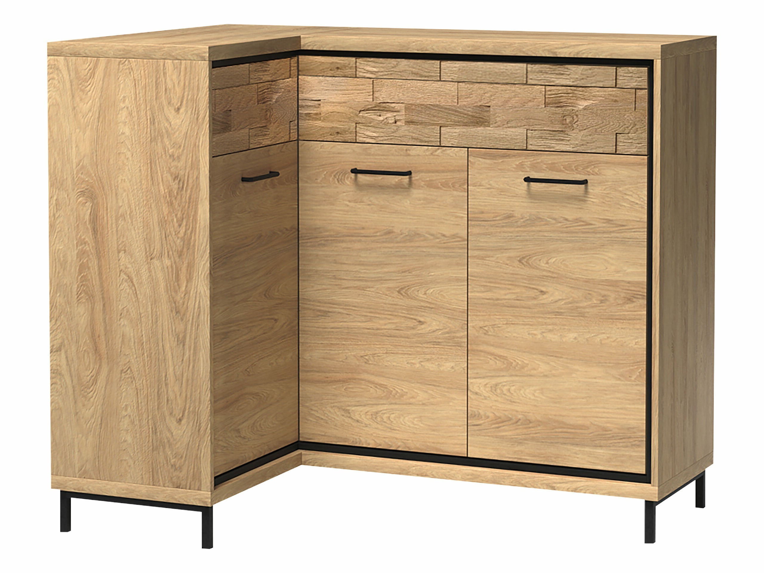 Ugaona komoda Etrmoni 121 (Svetlo drvo + Hrast)