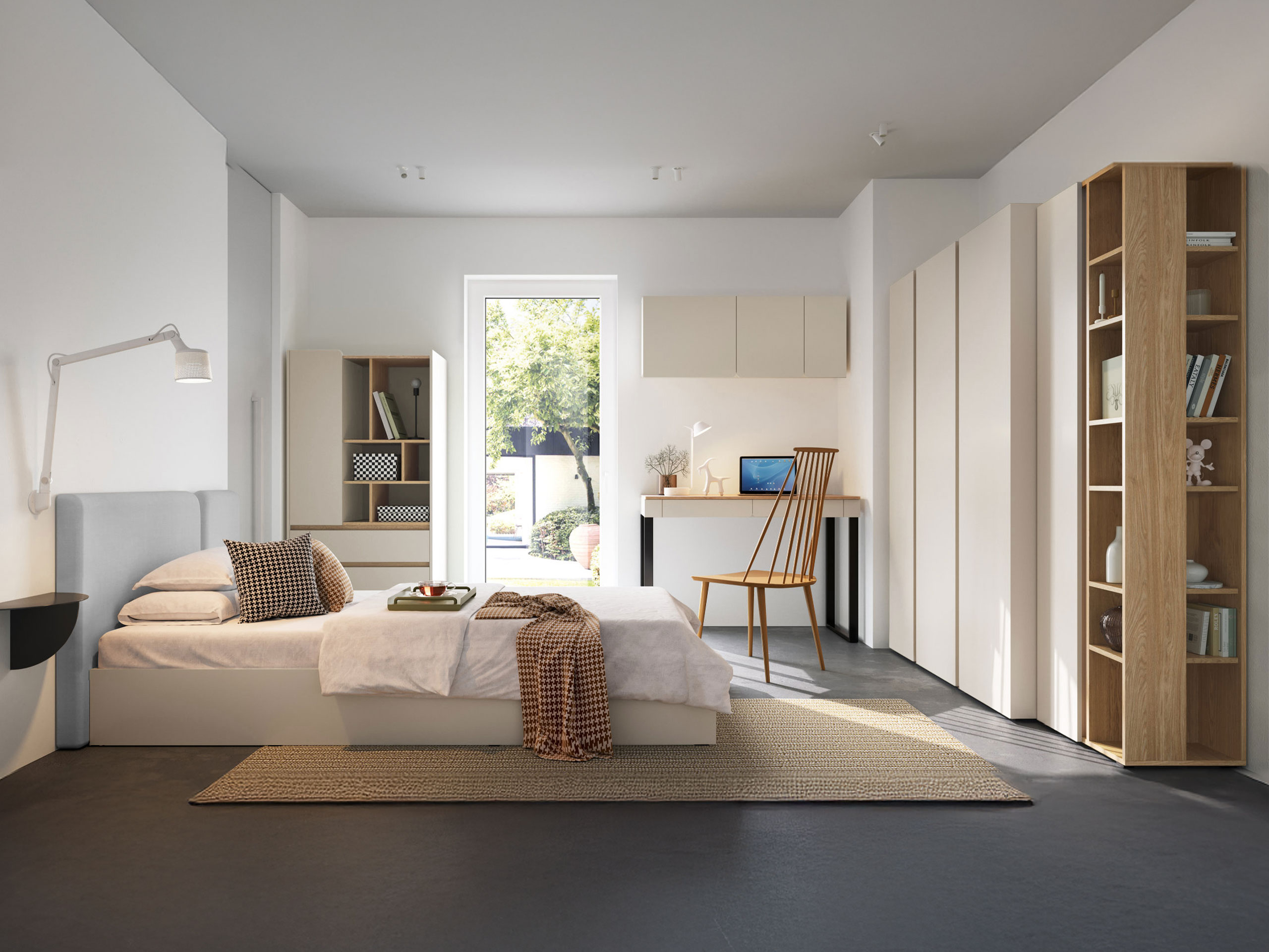 Set nameštaja Fiosono 114 (Bež + Svetli javor)