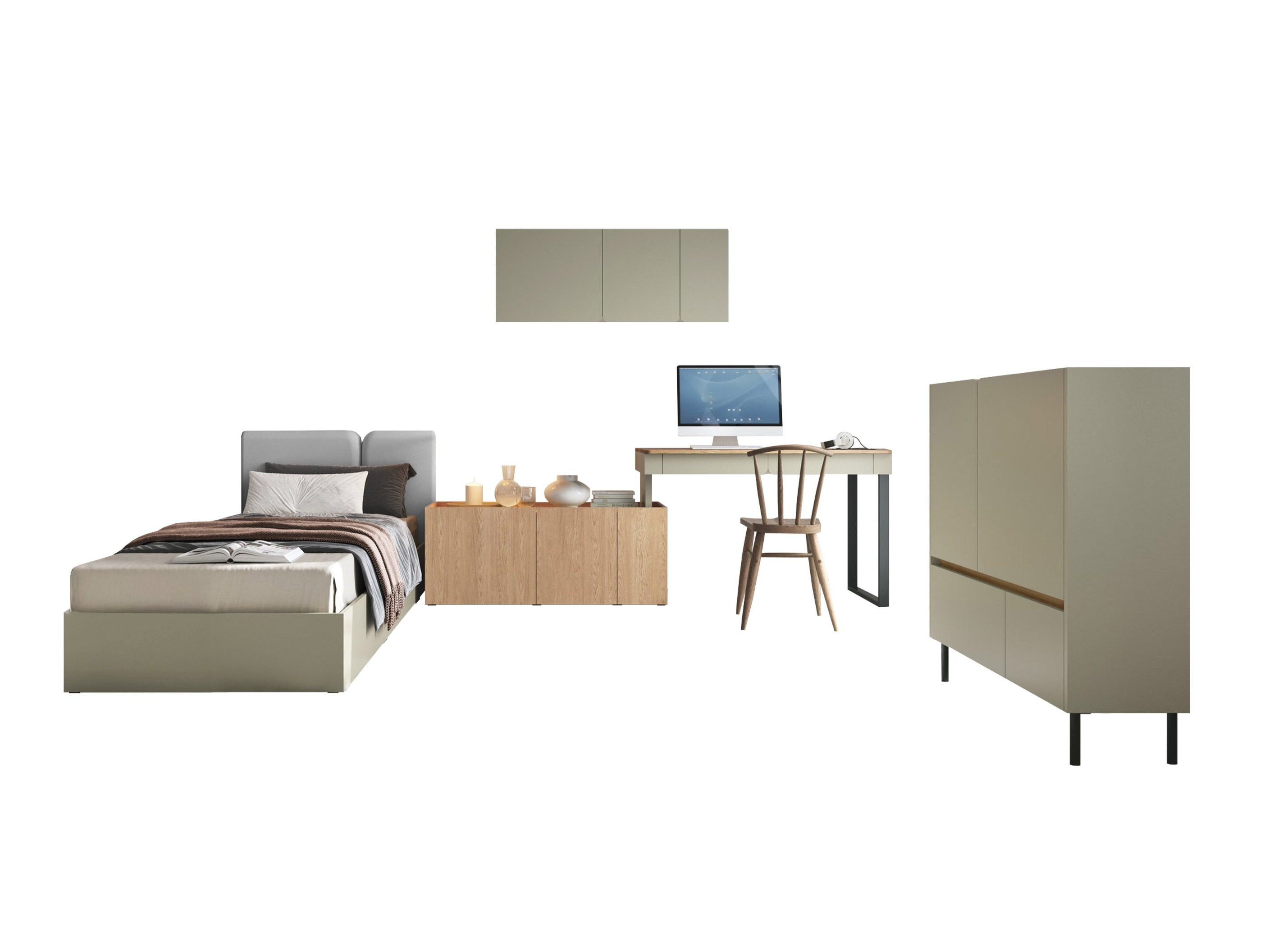 Set nameštaja Fiosono 115 (Eukaliptus + Hrast)