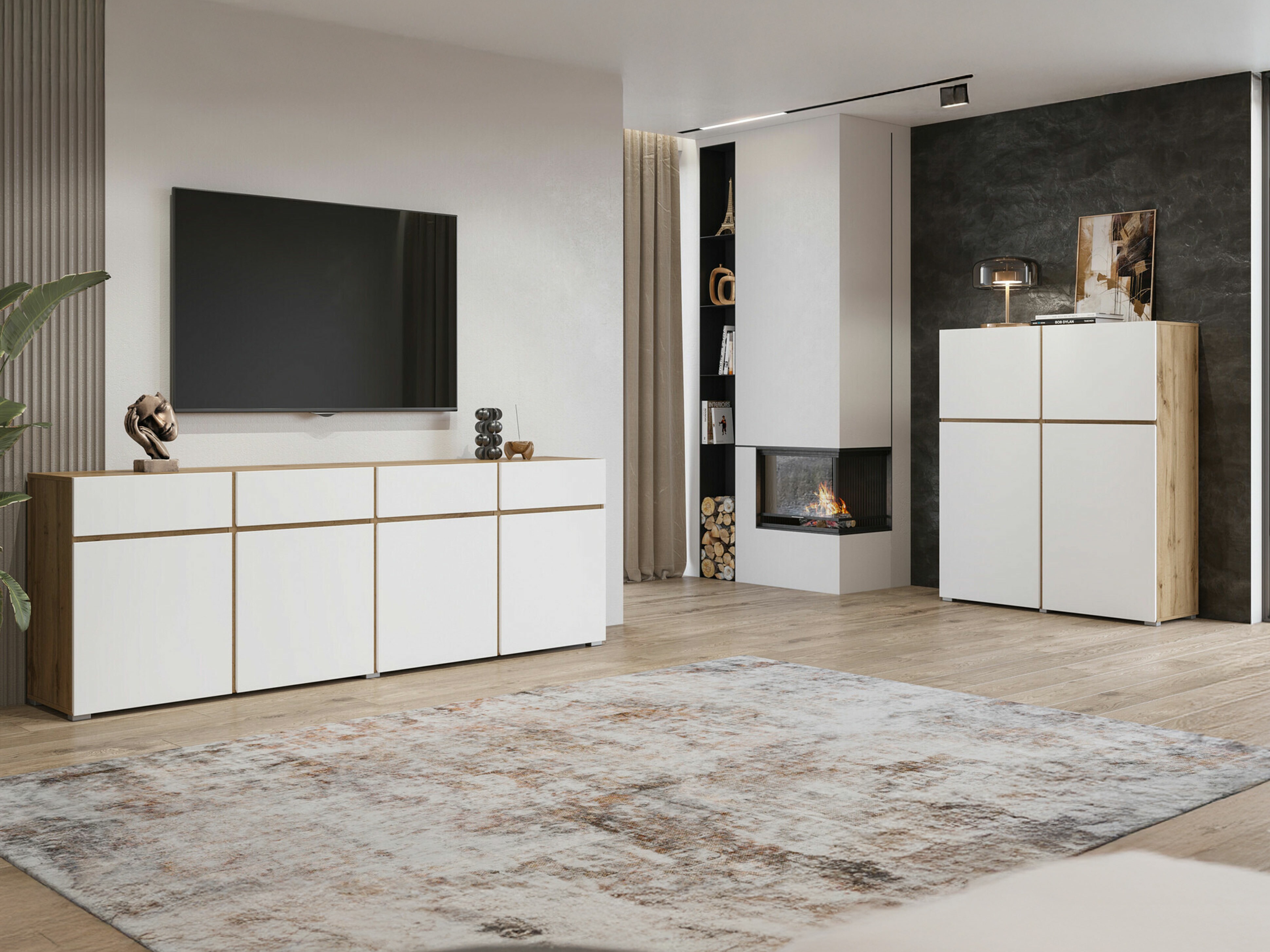 Komoda Alfere 100 (Hrast Votan + Belo)