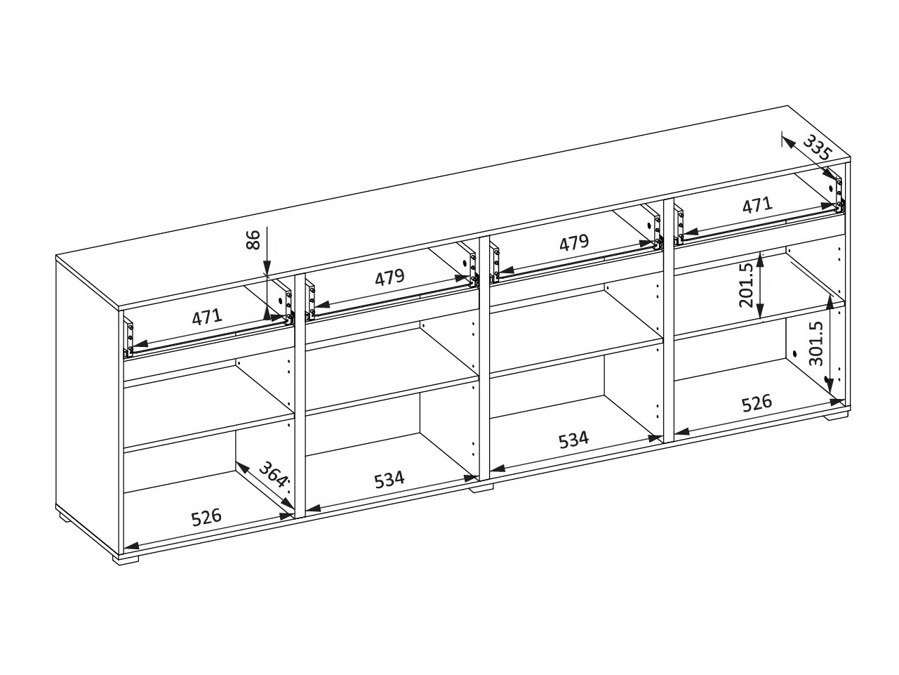 Komoda Alfere 100 (Hrast Votan)