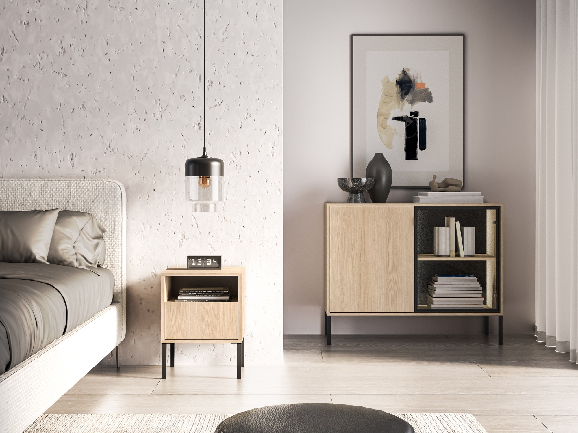 Noćni ormarić Virsalo 104 (Hrast)