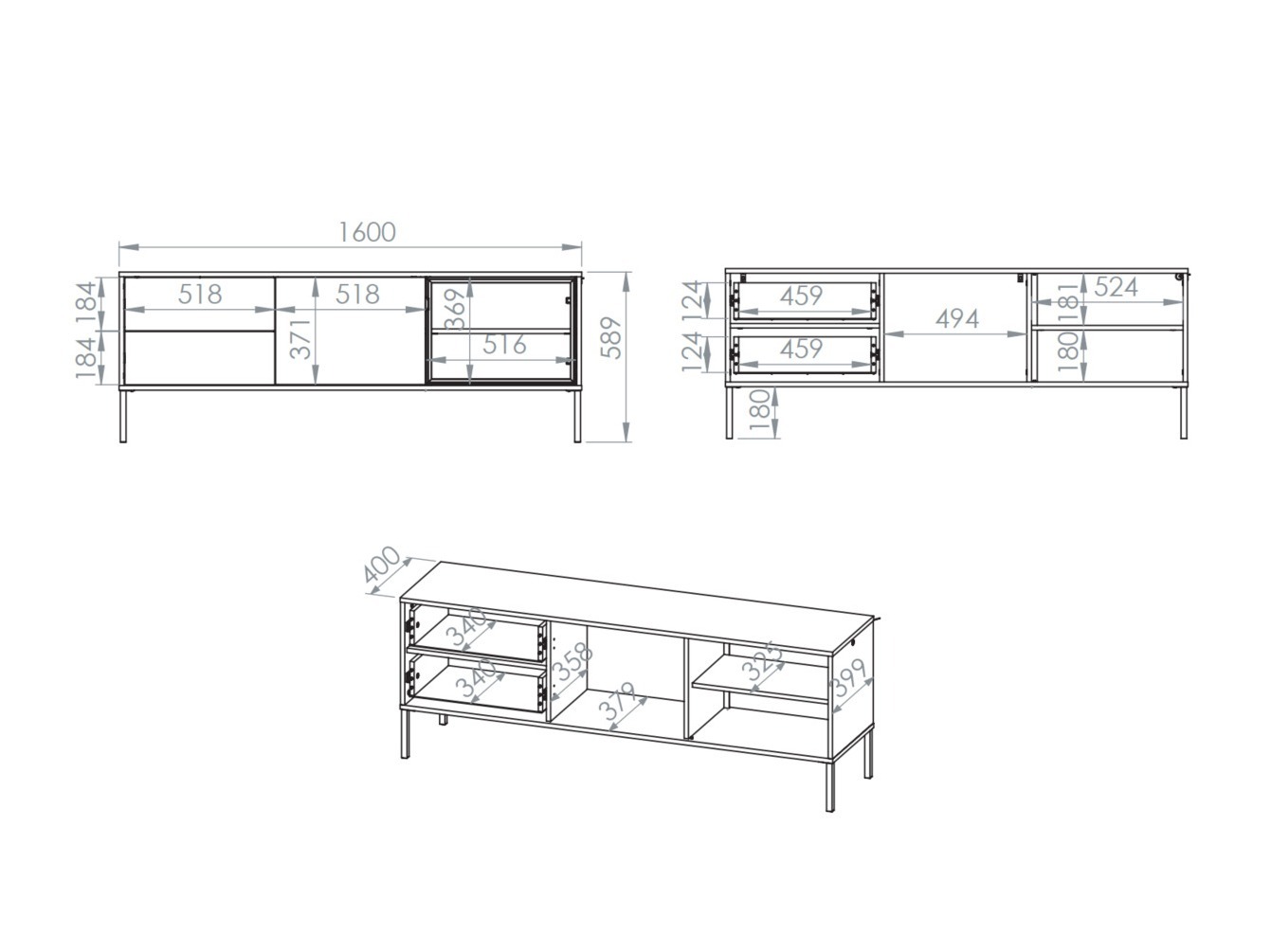 TV komoda Virsalo 103 (Kašmir)