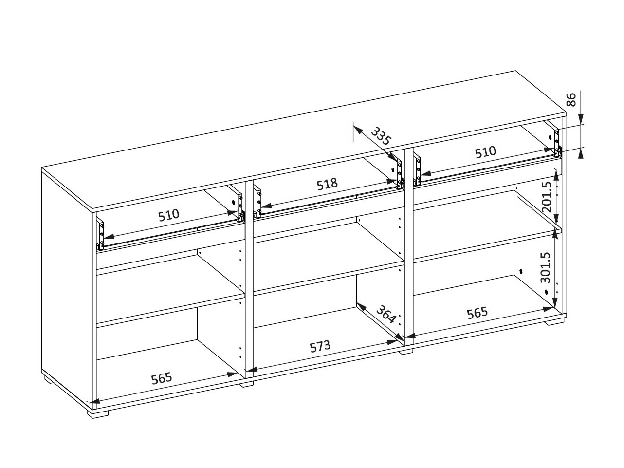 Komoda Alfere 103 (Belo)