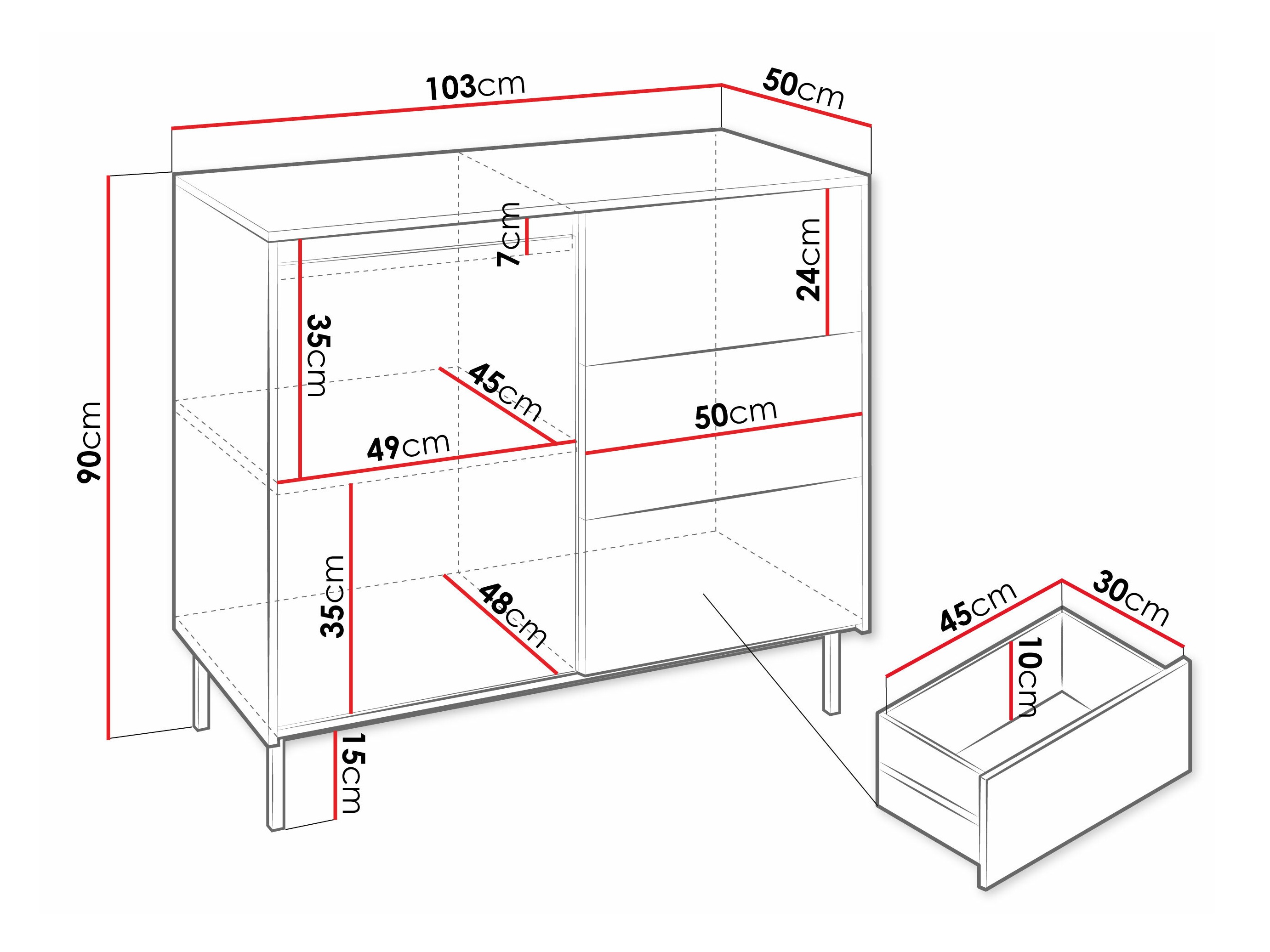 Komoda Comfivo Delruva 100 (Belo)