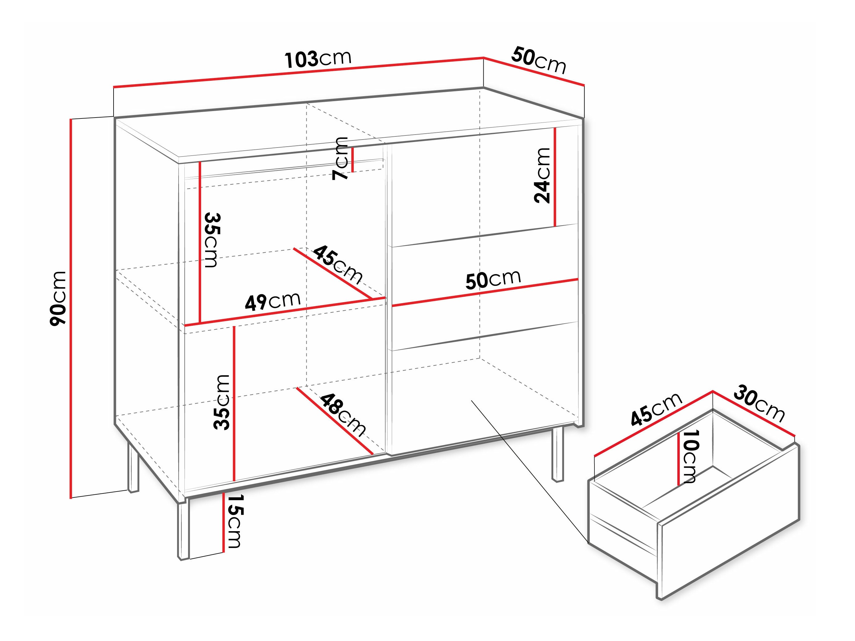 Komoda Comfivo Delruva 100 (Crno)