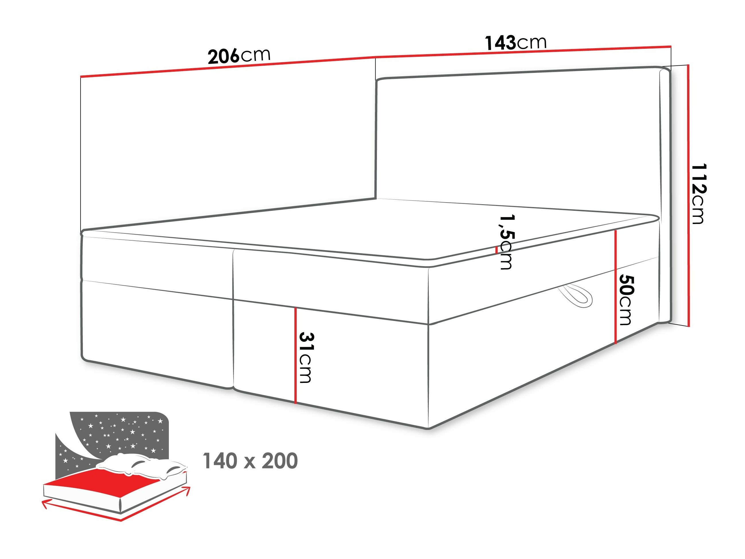 Boxspring krevet Comfivo Arbitas (Ambience 02)