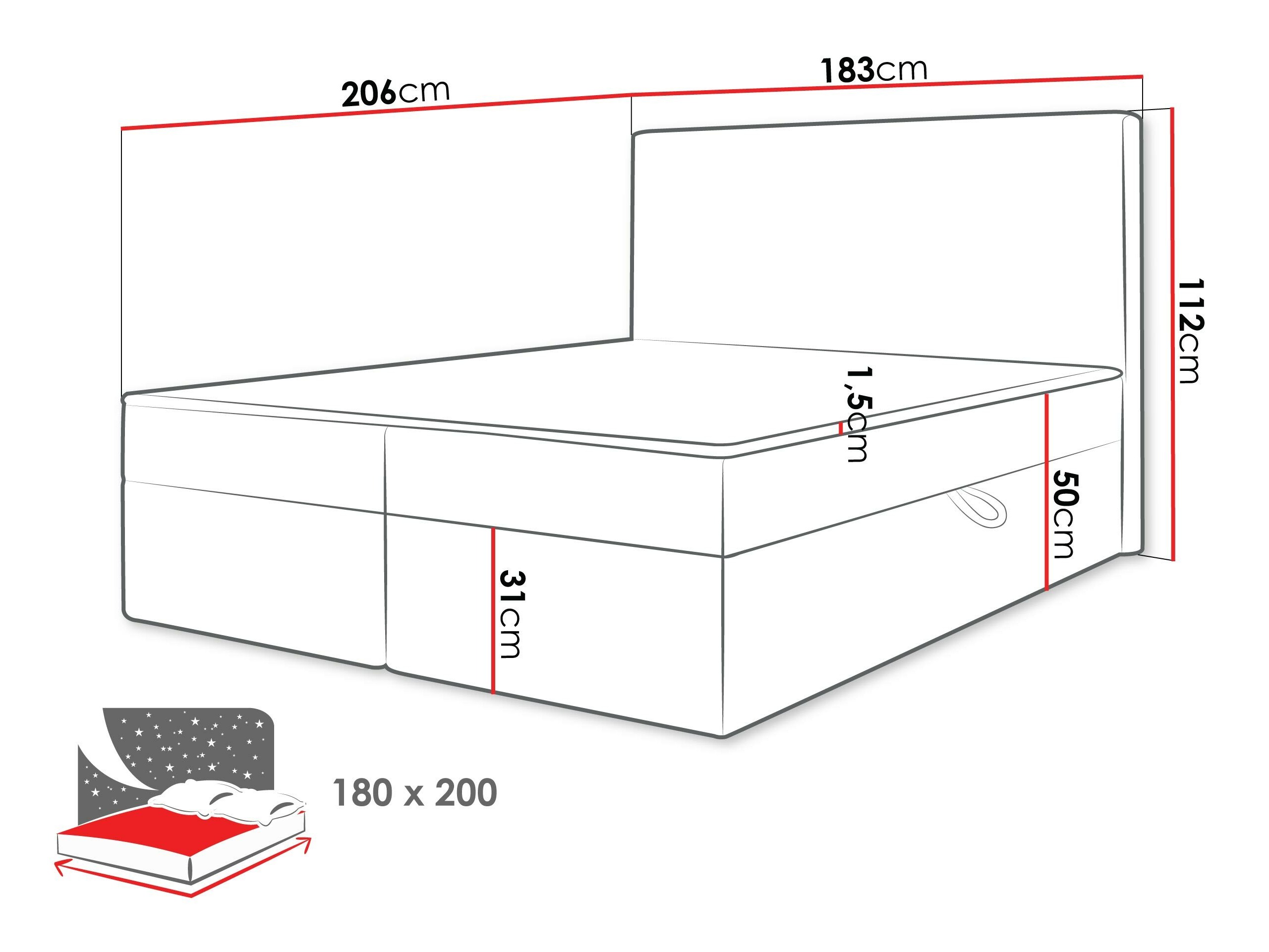 Boxspring krevet Comfivo Arbitas (Ambience 15)