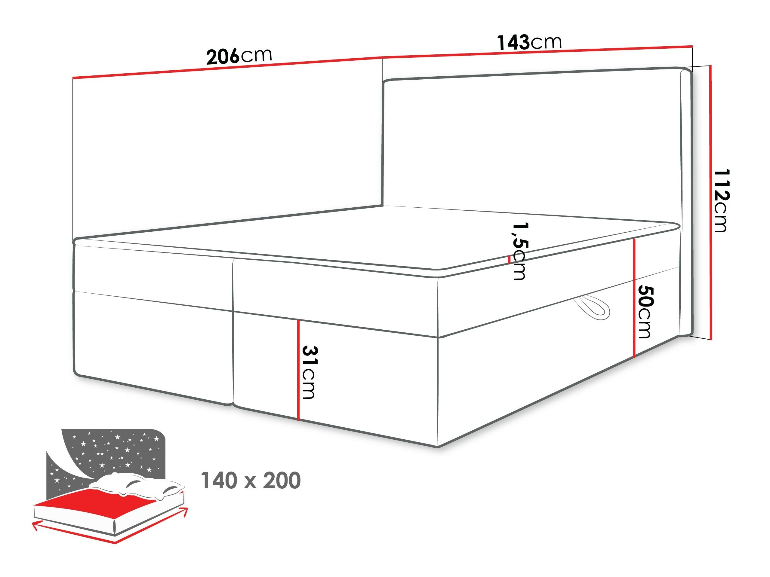 Boxspring krevet Comfivo Arbitas (Ambience 19)