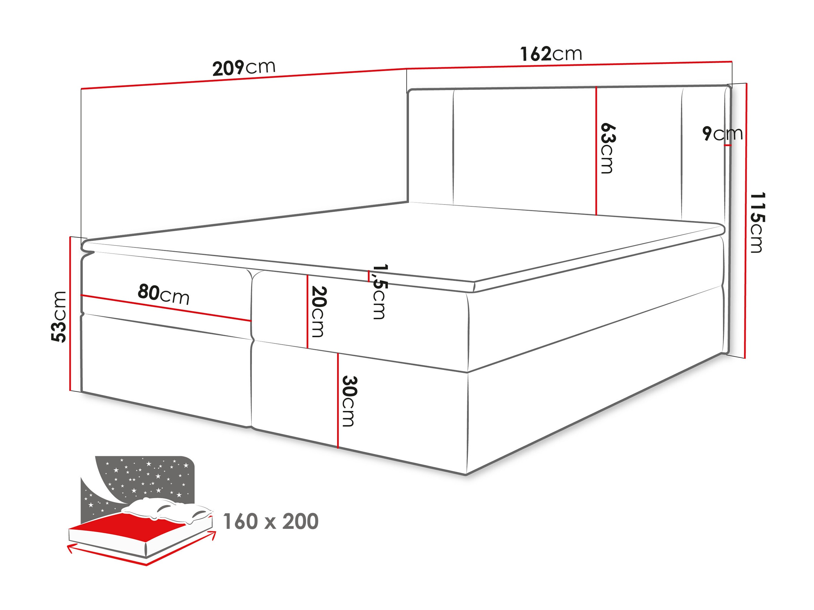 Boxspring krevet Zanesville 101 (Manila 22)