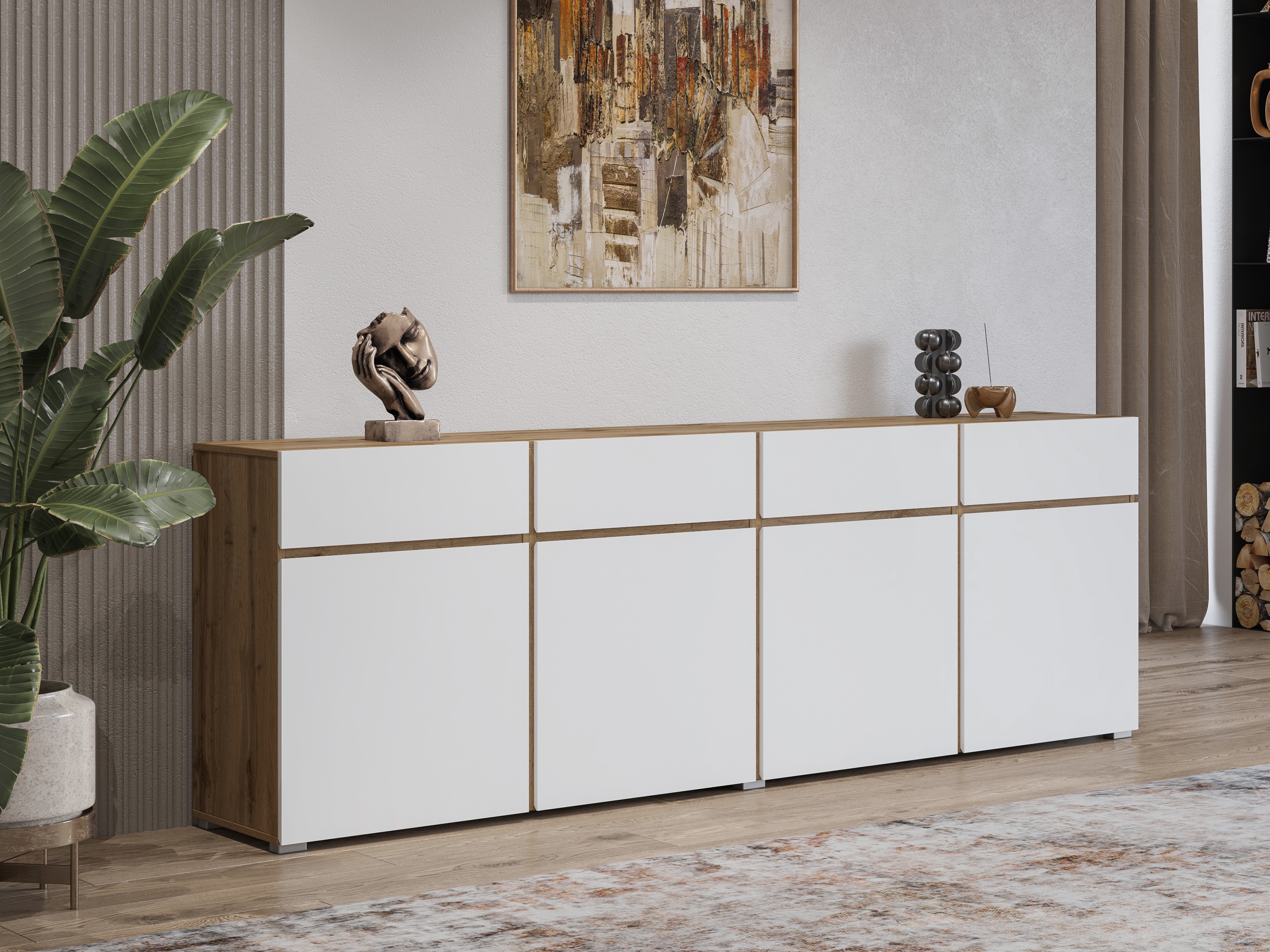 Komoda Alfere 100 (Hrast Votan + Belo)