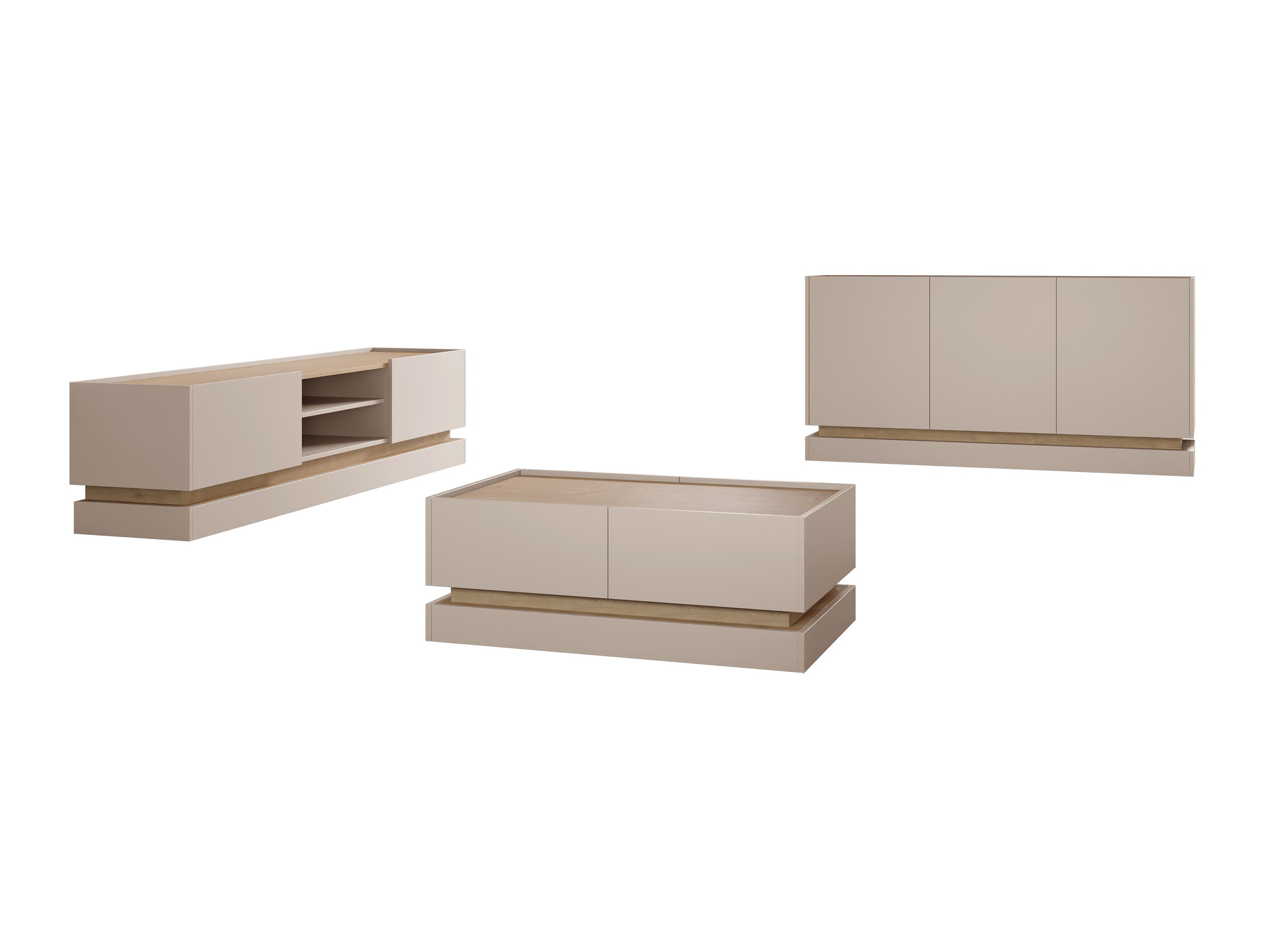 Set za dnevnu sobu Comfivo Tilia (Kašmir + Hrast)