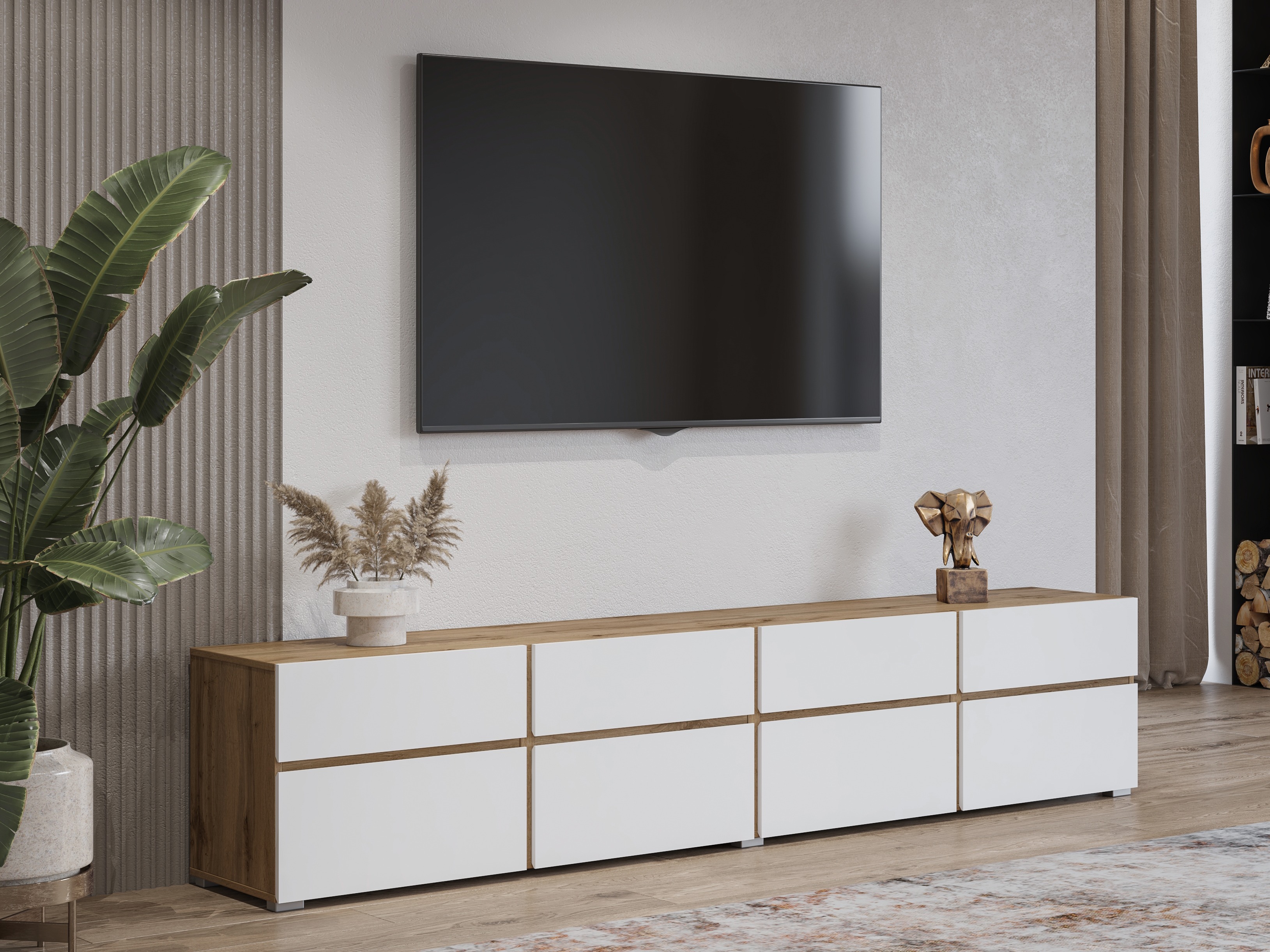 TV komoda Alfere 101 (Wotak hrast + Belo)