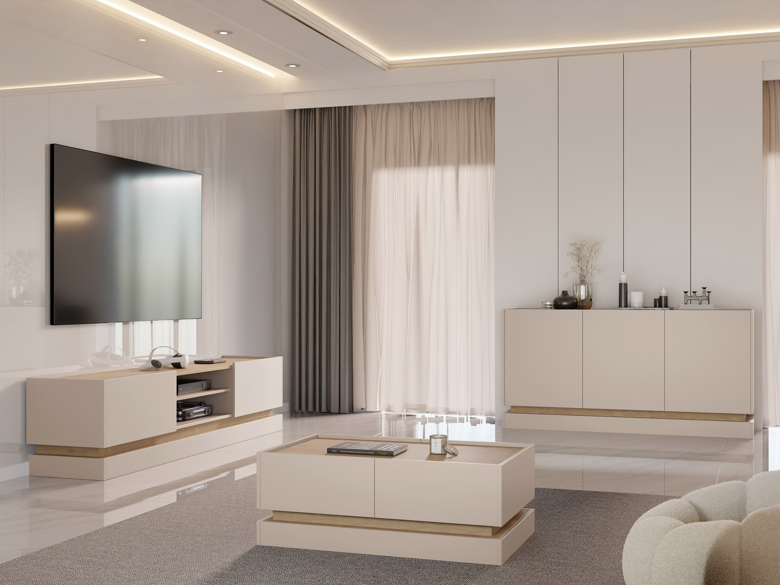 TV komoda Comfivo Tilia (Svetlo smeđa + Hrast)