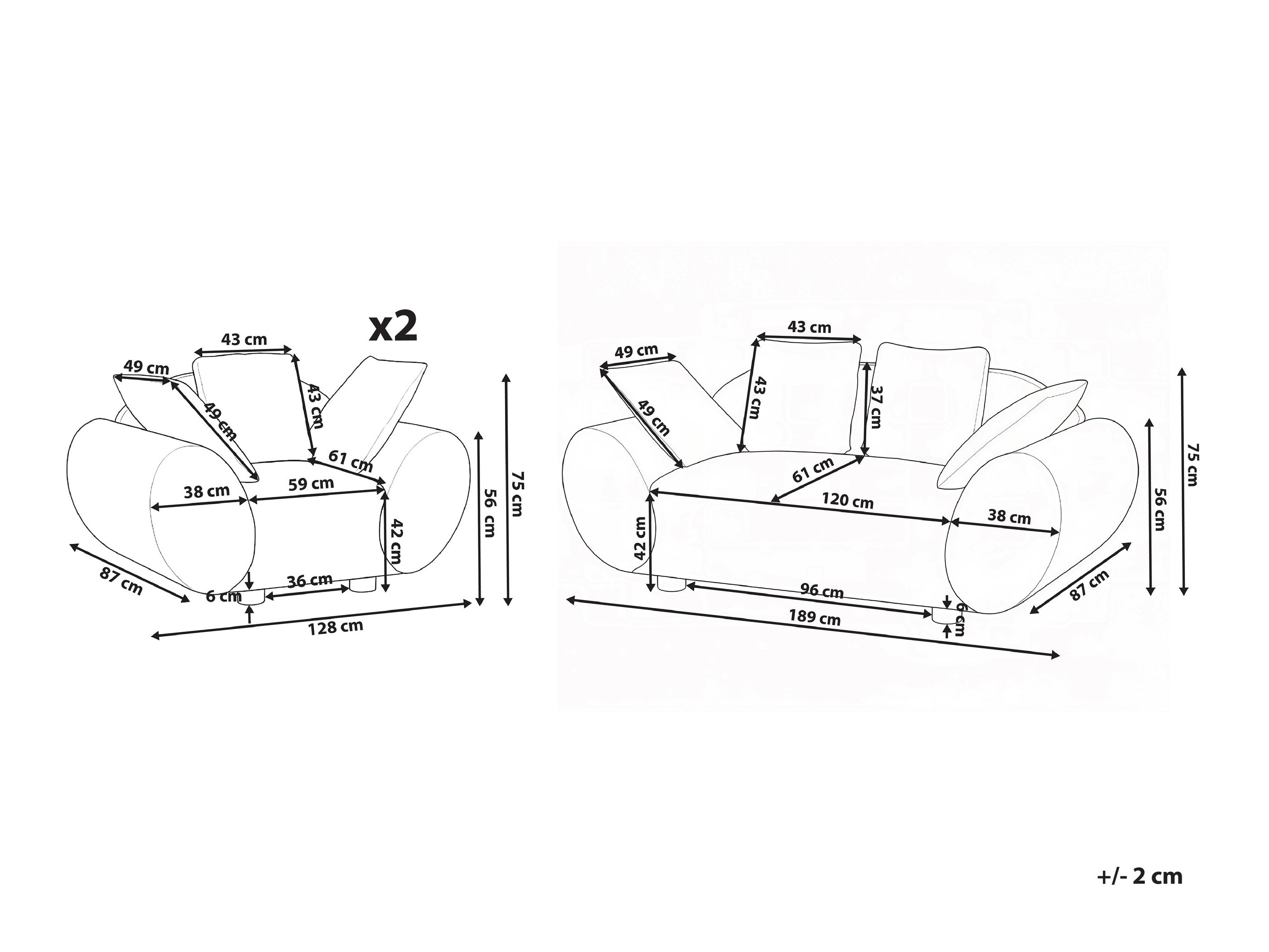 Set tapaciranog nameštaja Berwyn 3066