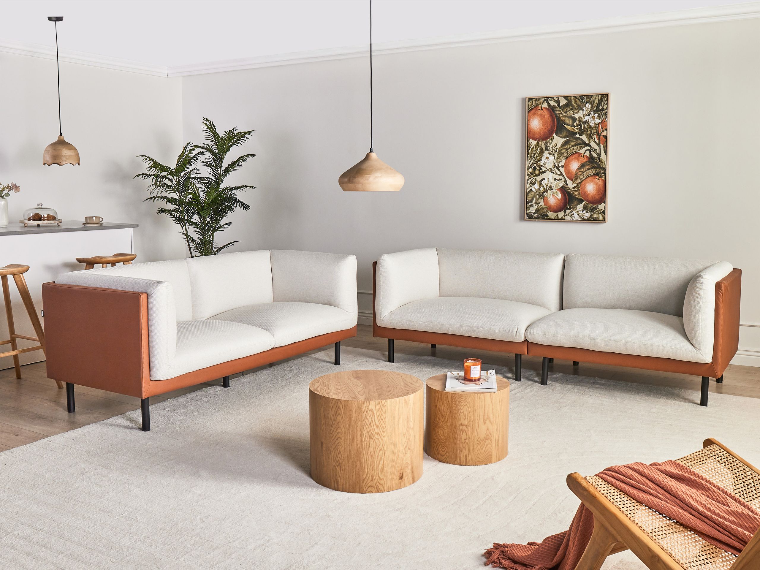 Sofa Berwyn 3082 (Belo + Smeđa)