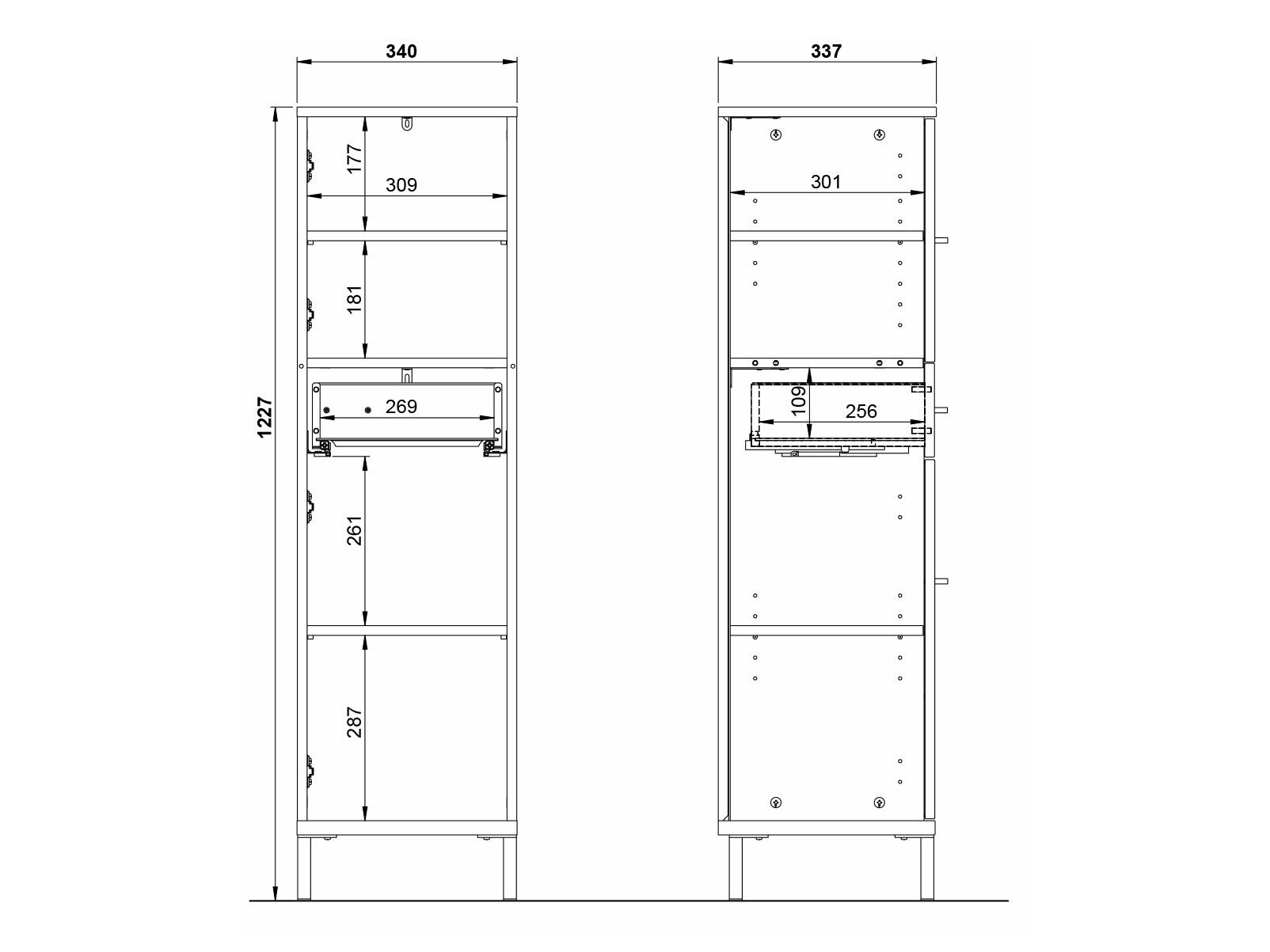 Samostojeći kupatilski ormarić Ruvlevu 101 (Grafit + Navarra hrast)