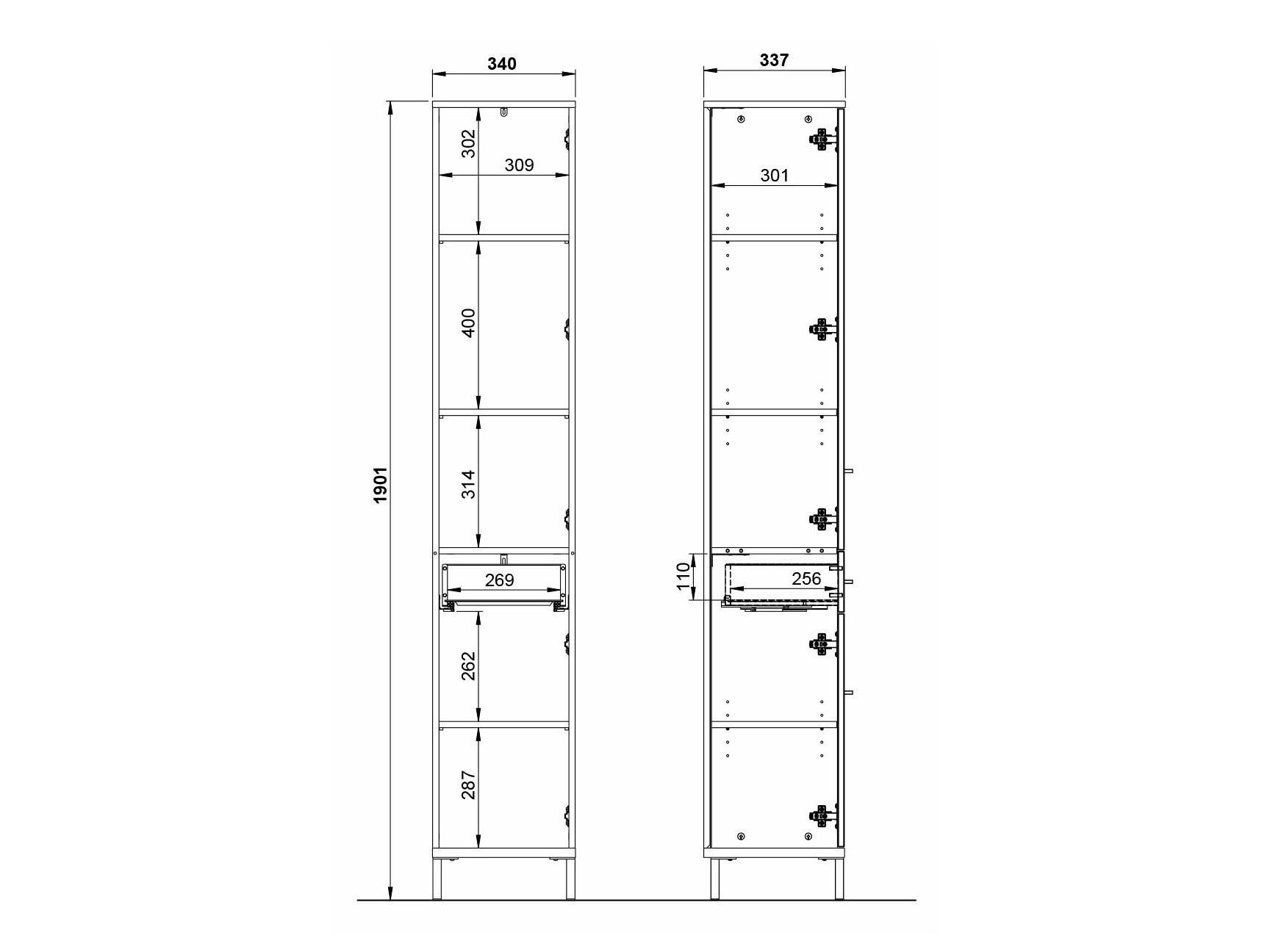 Samostojeći kupatilski ormarić Ruvlevu 103 (Grafit + Navarra hrast)