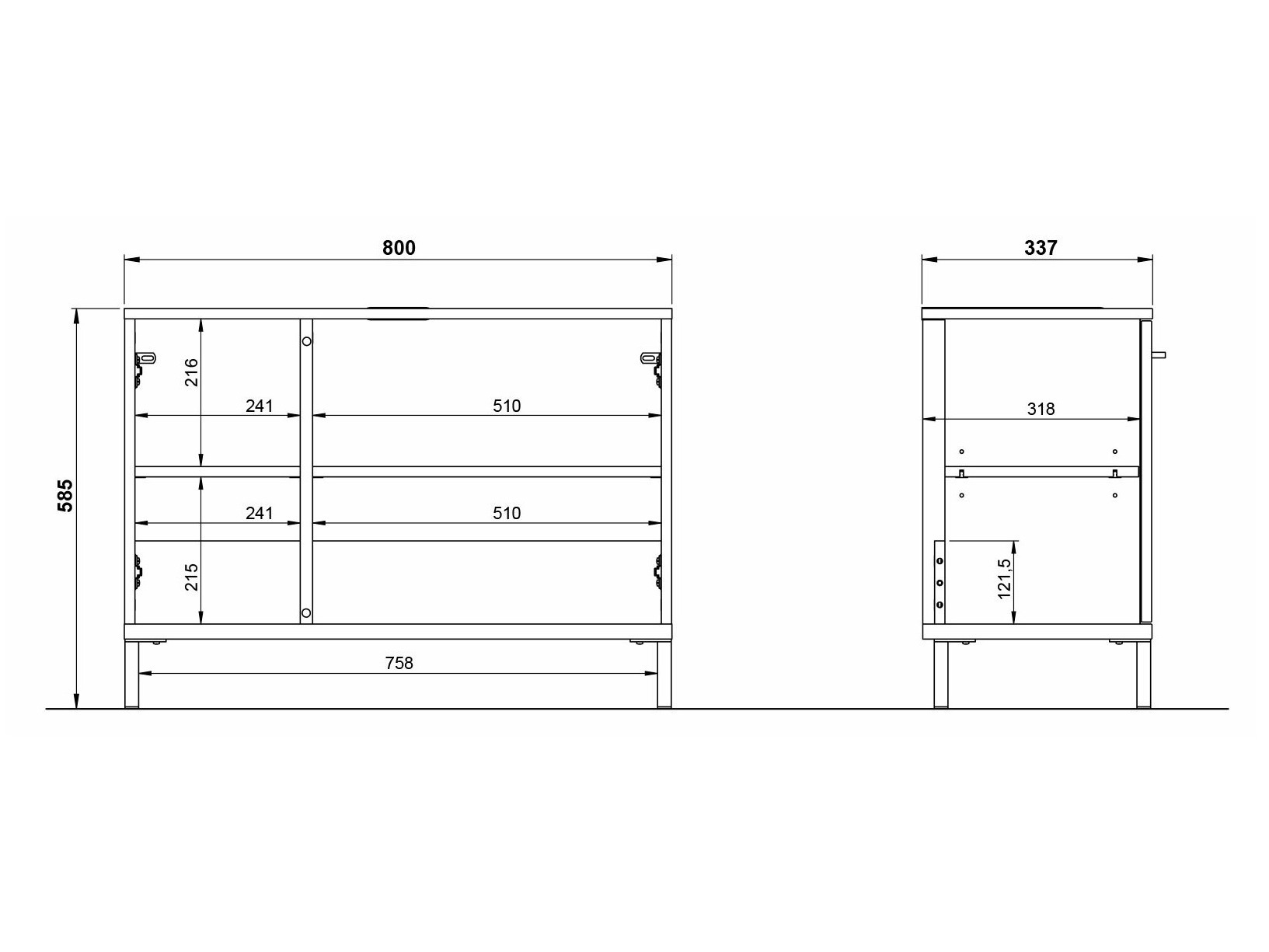 Samostojeći kupatilski ormarić za umivaonik Ruvlevu 100 (Grafit + Navarra hrast)