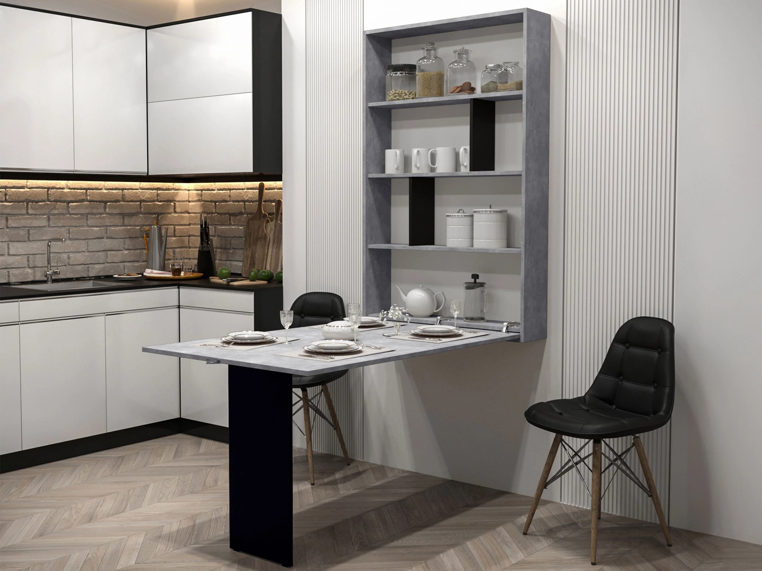 Sklopivi sto Hartford 428 (Crno + Beton)